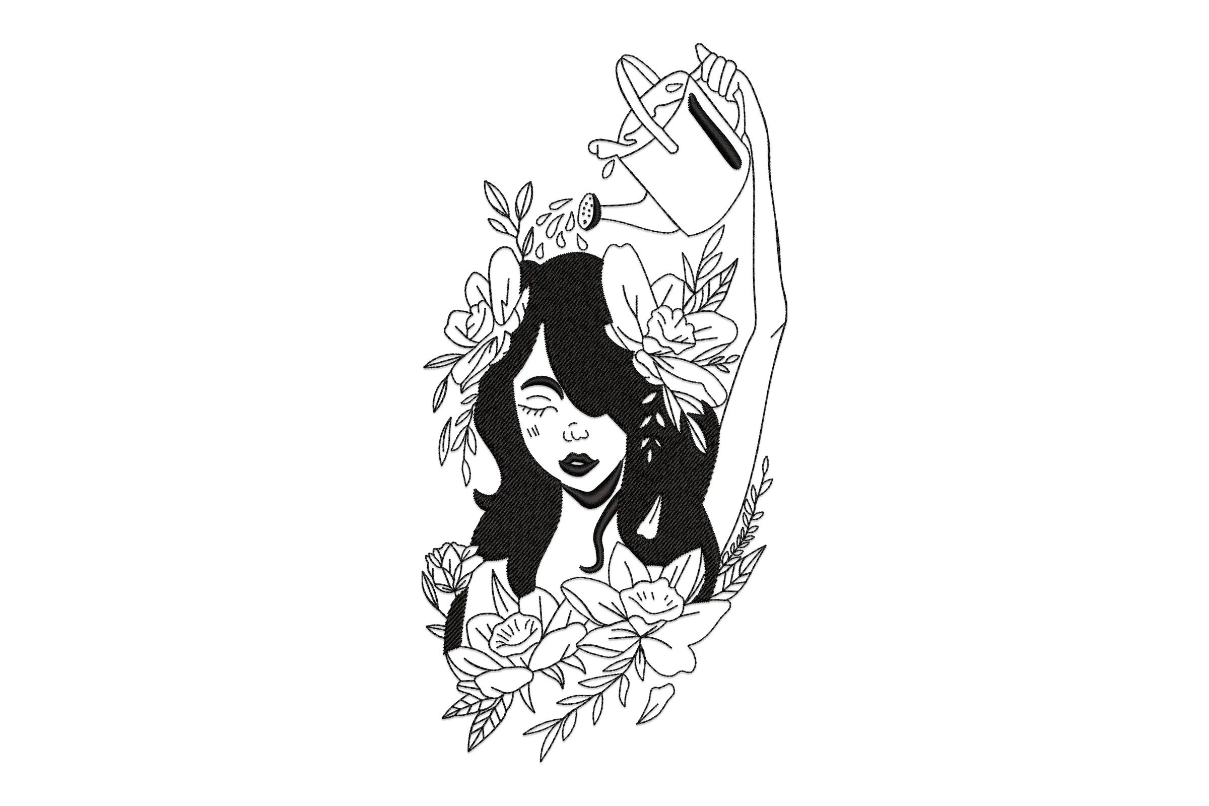 Floral Girl Gmbroidery Designs