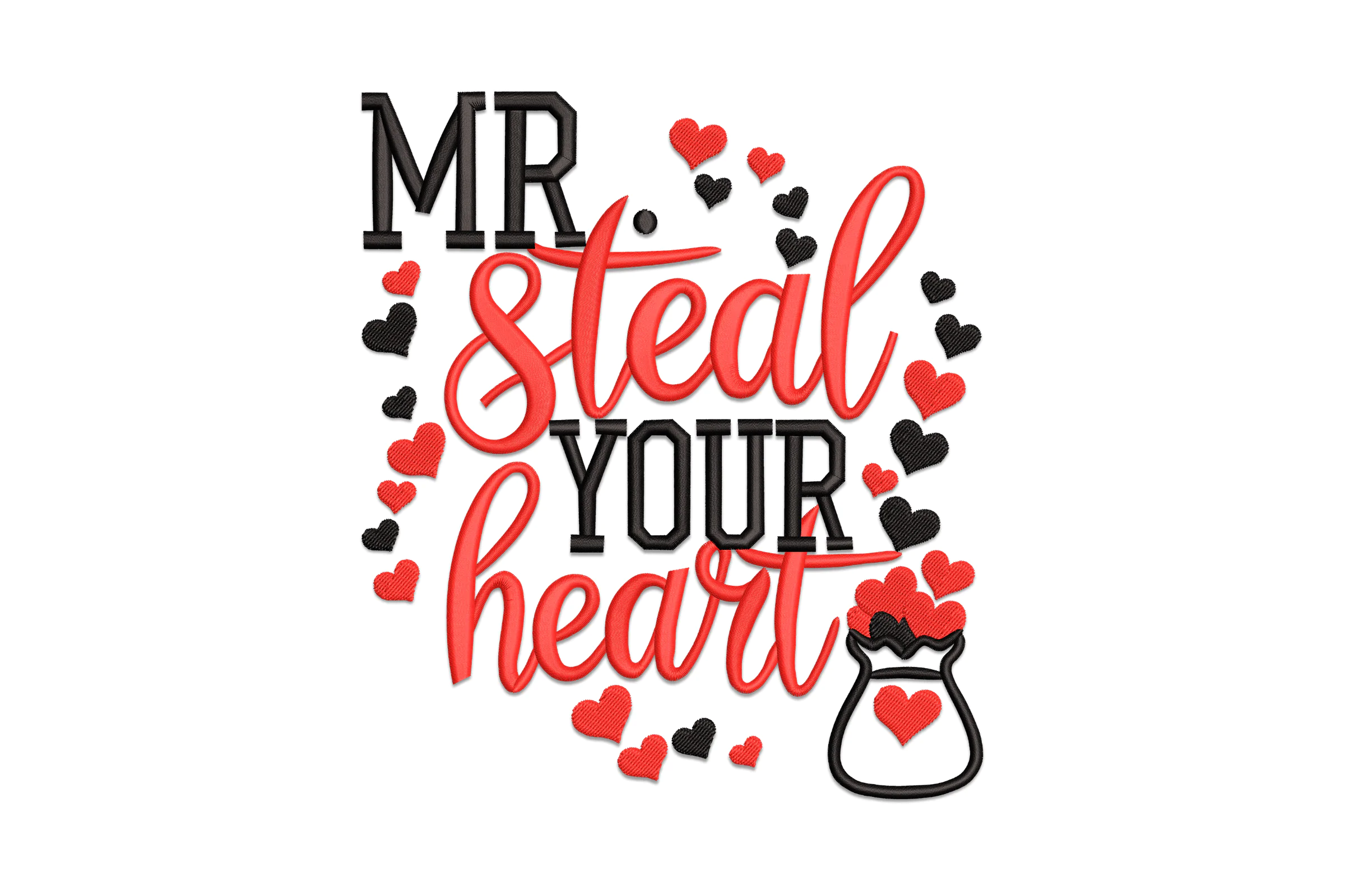 Mr. Melt Heart Embroidery