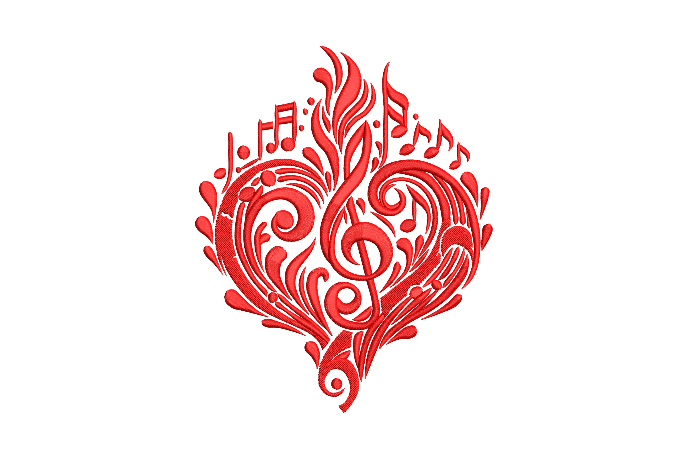Music Heart - Machine Embroidery Design