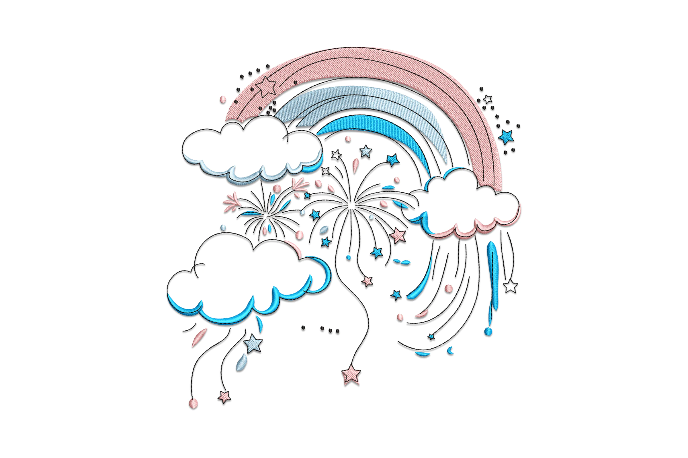 Cloud Embroidery Design File