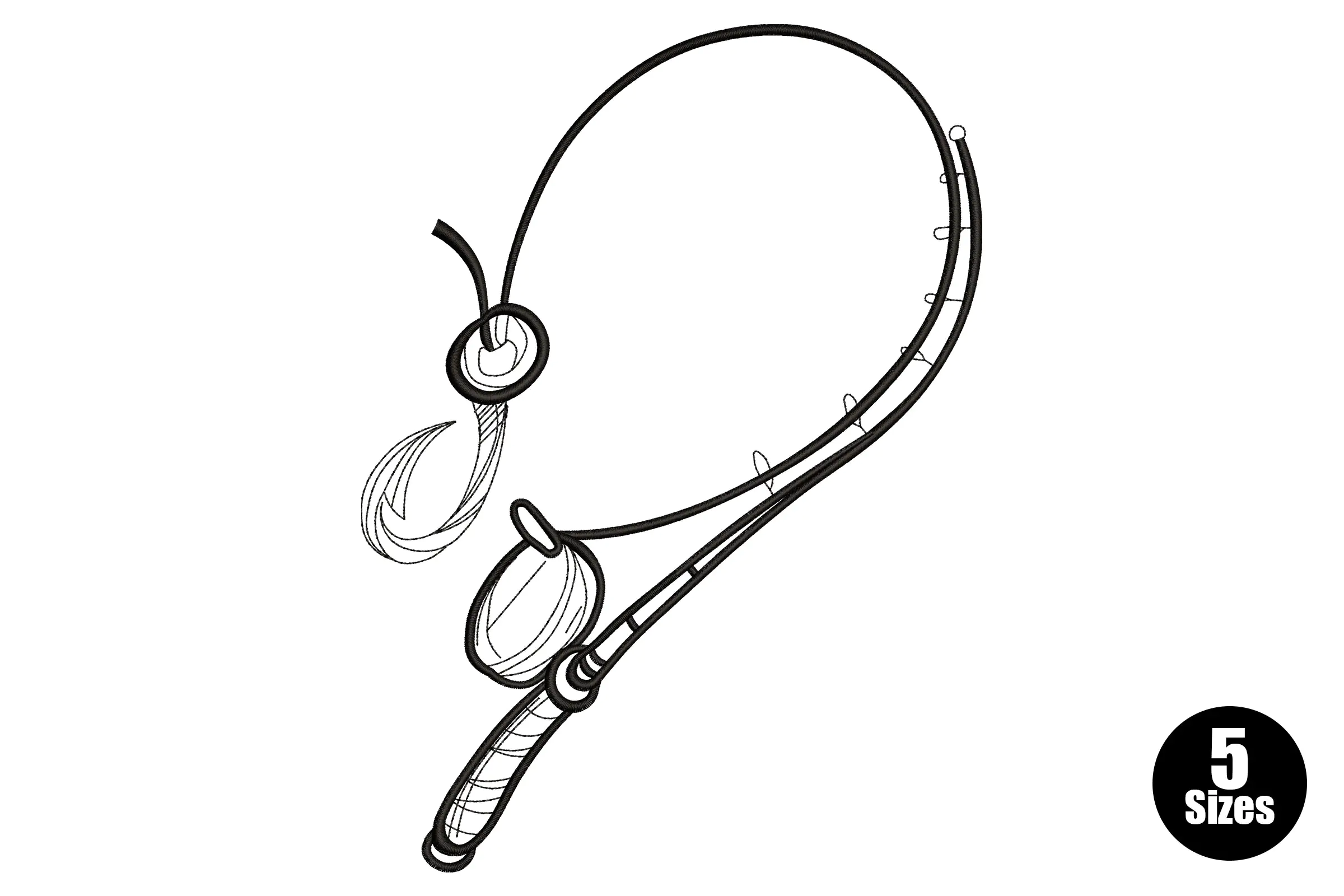 Fishing Rod Embroidery Design