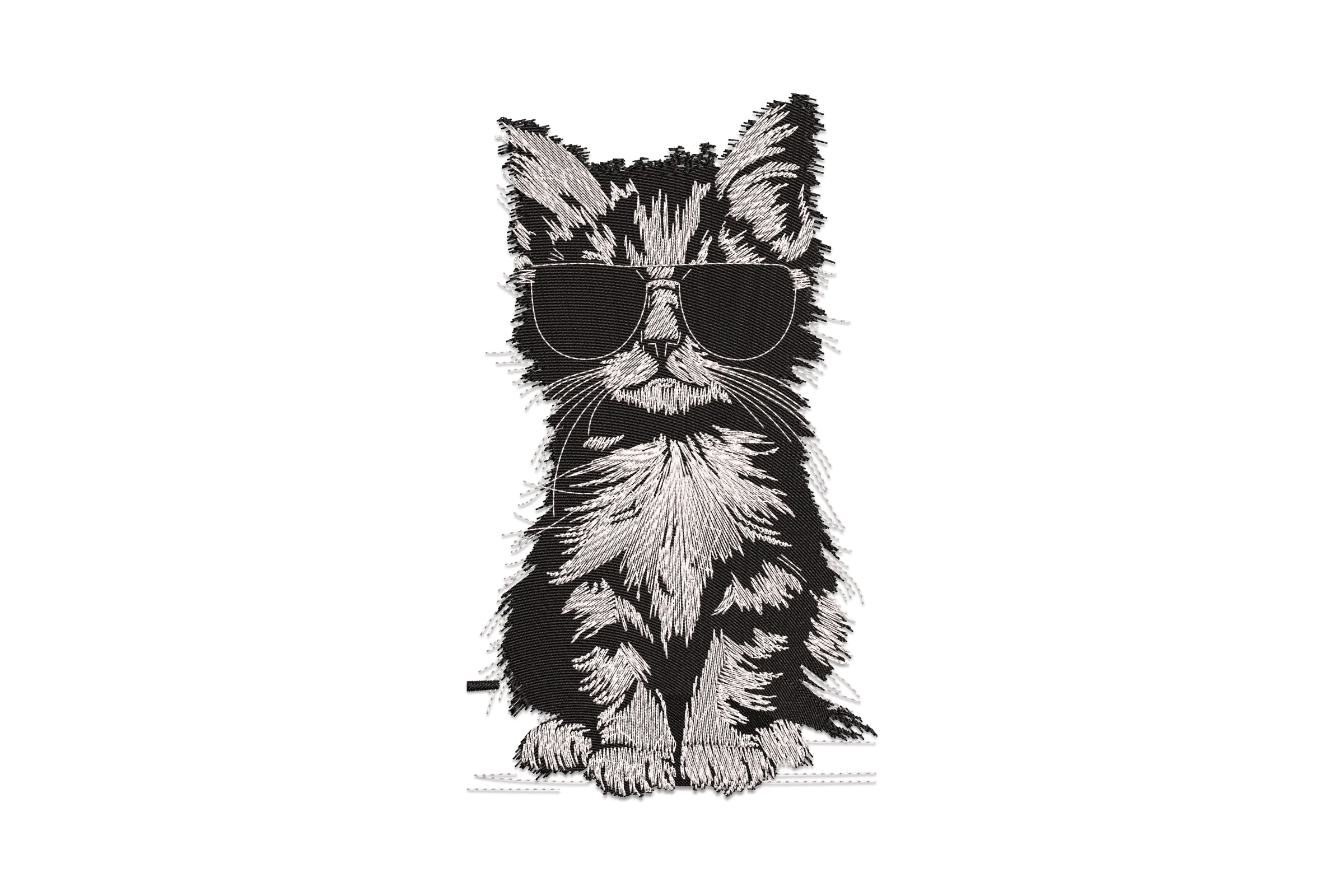 Cat With Sunglasses Embroidery Design