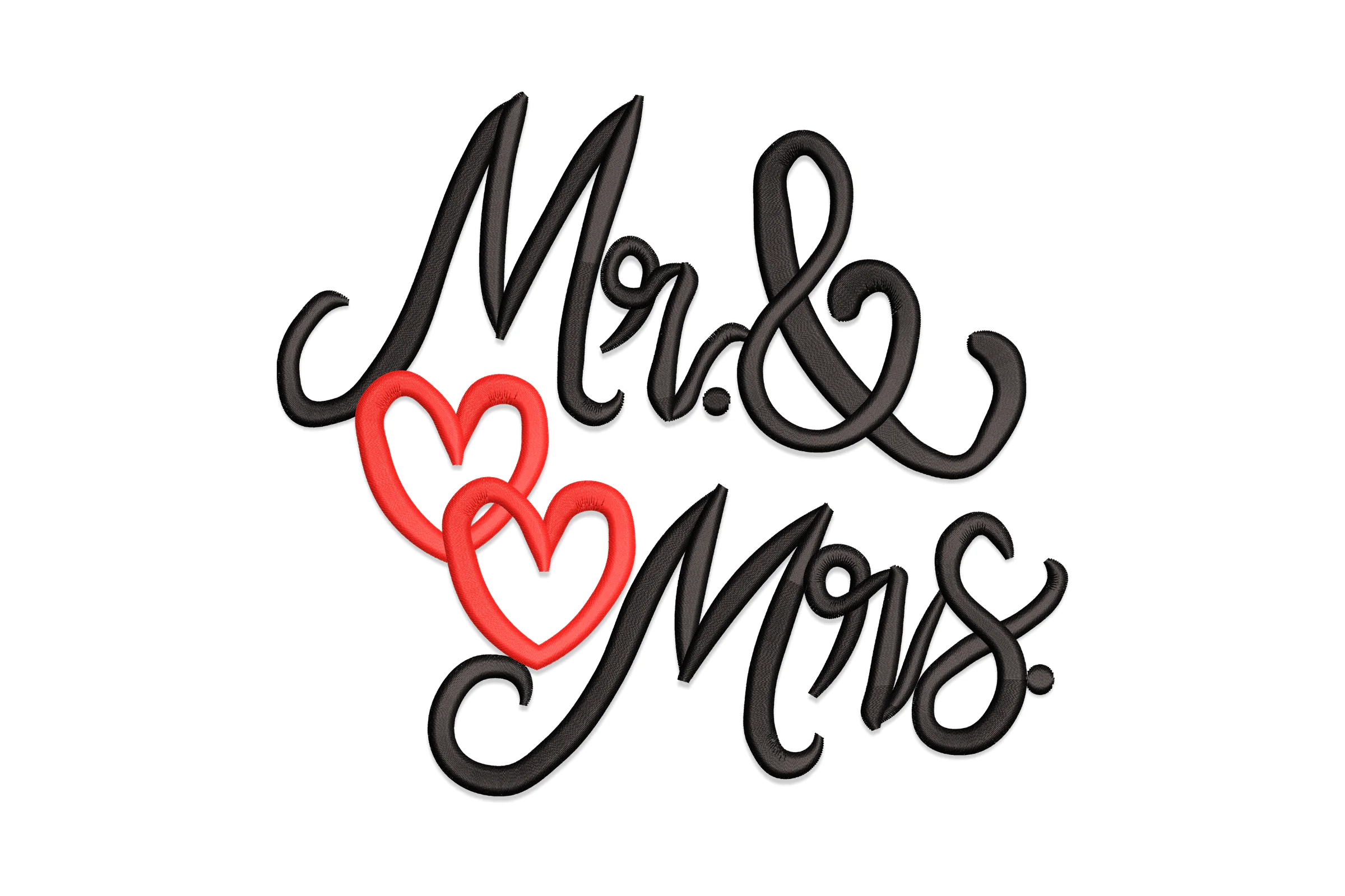 Mr and Mrs - Elegant heart -Embroidery Design