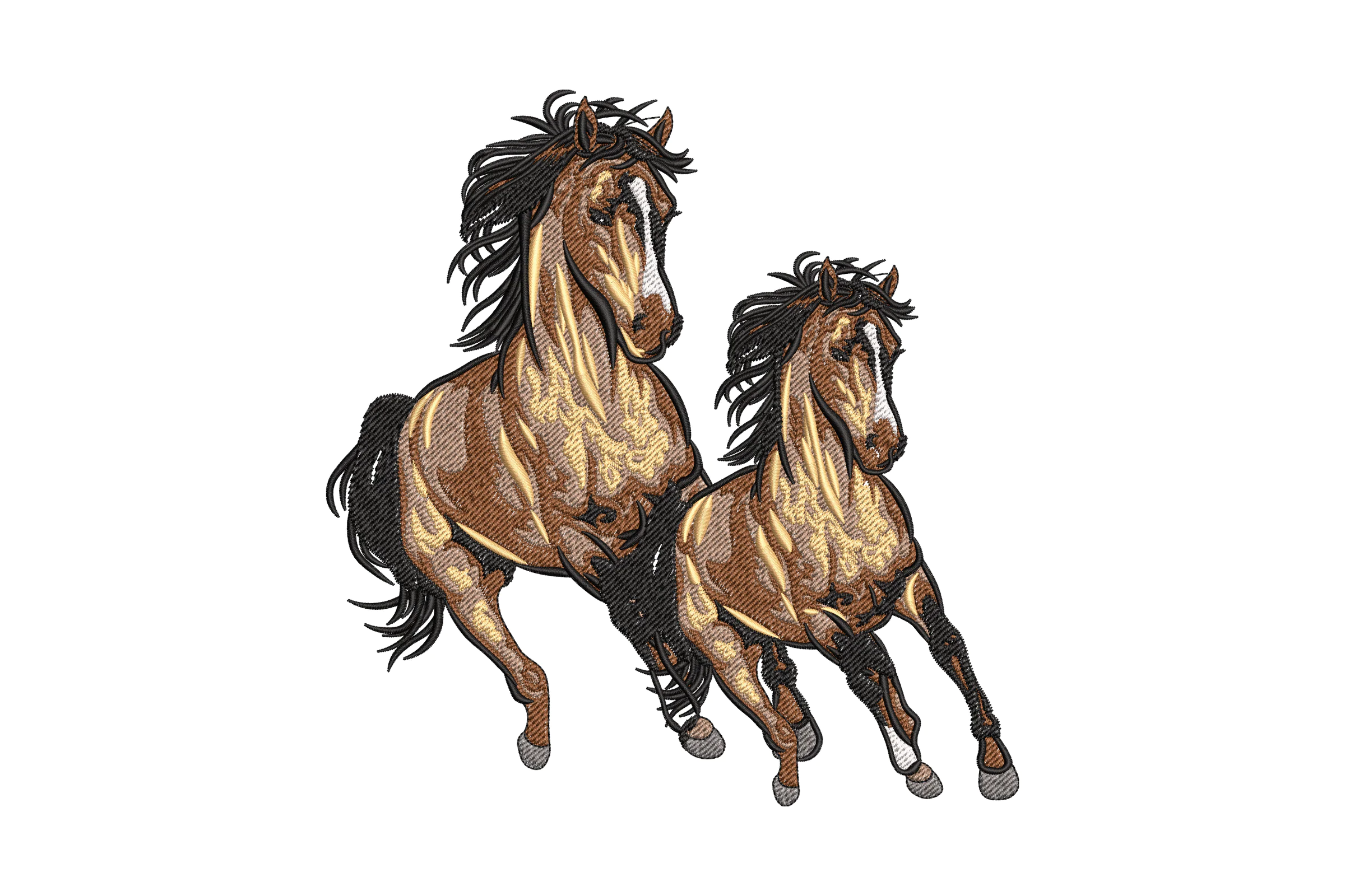 Horses Embroidery Design