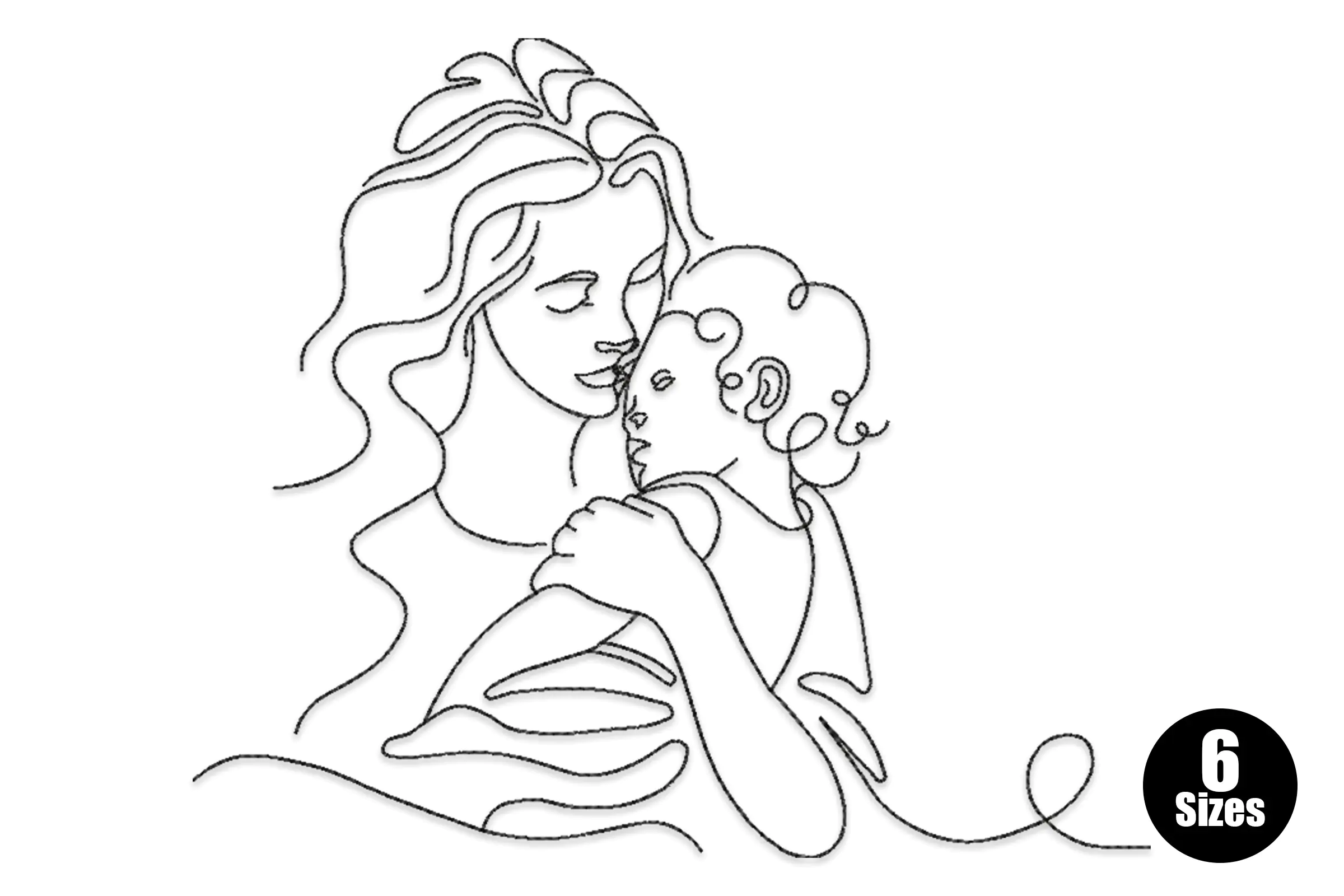 Mom Holding a New Born Baby Embroidery Design