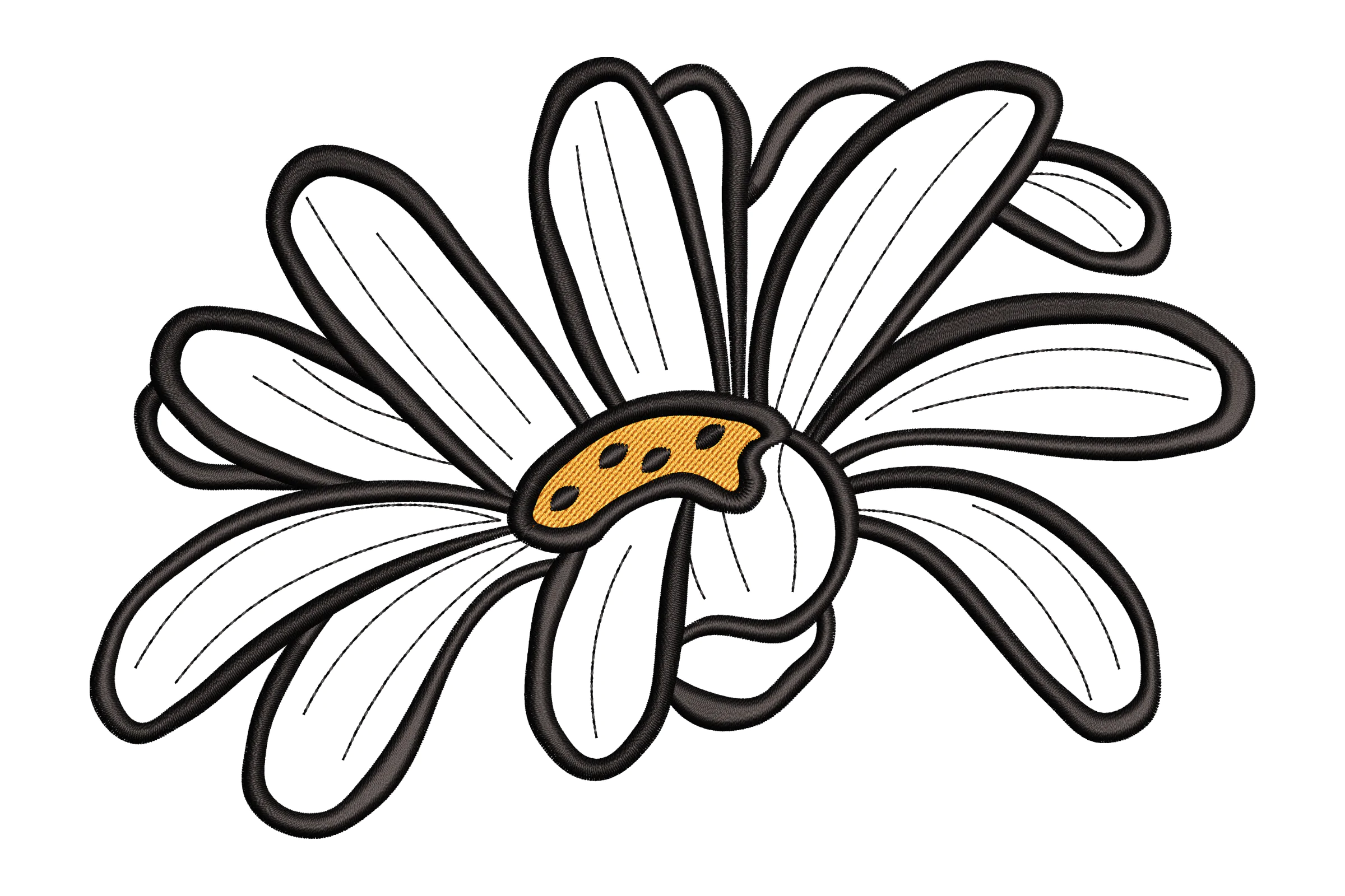 Daisy Flower Outline Embroidery Design