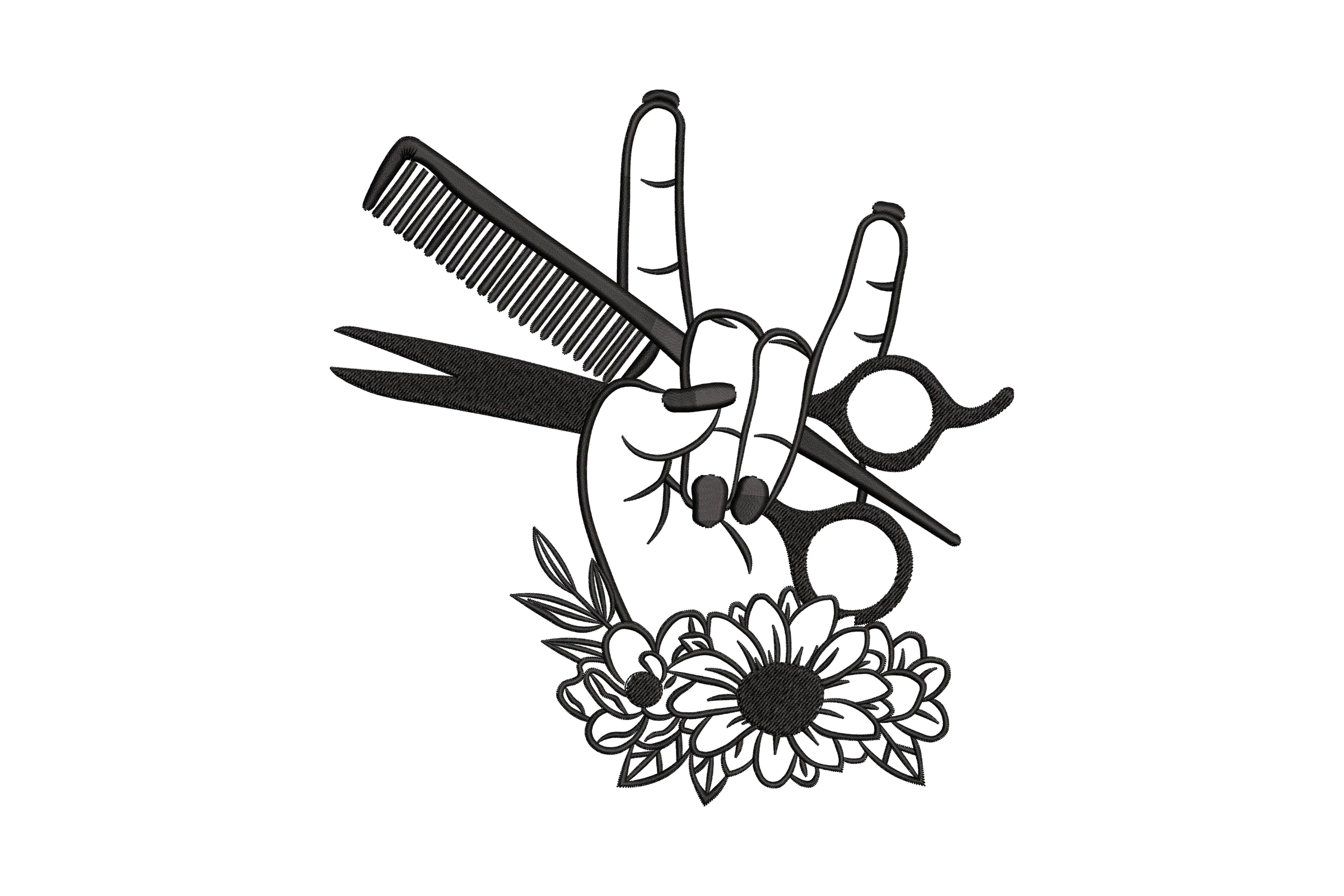 Hairdresser Embroidery Digital File