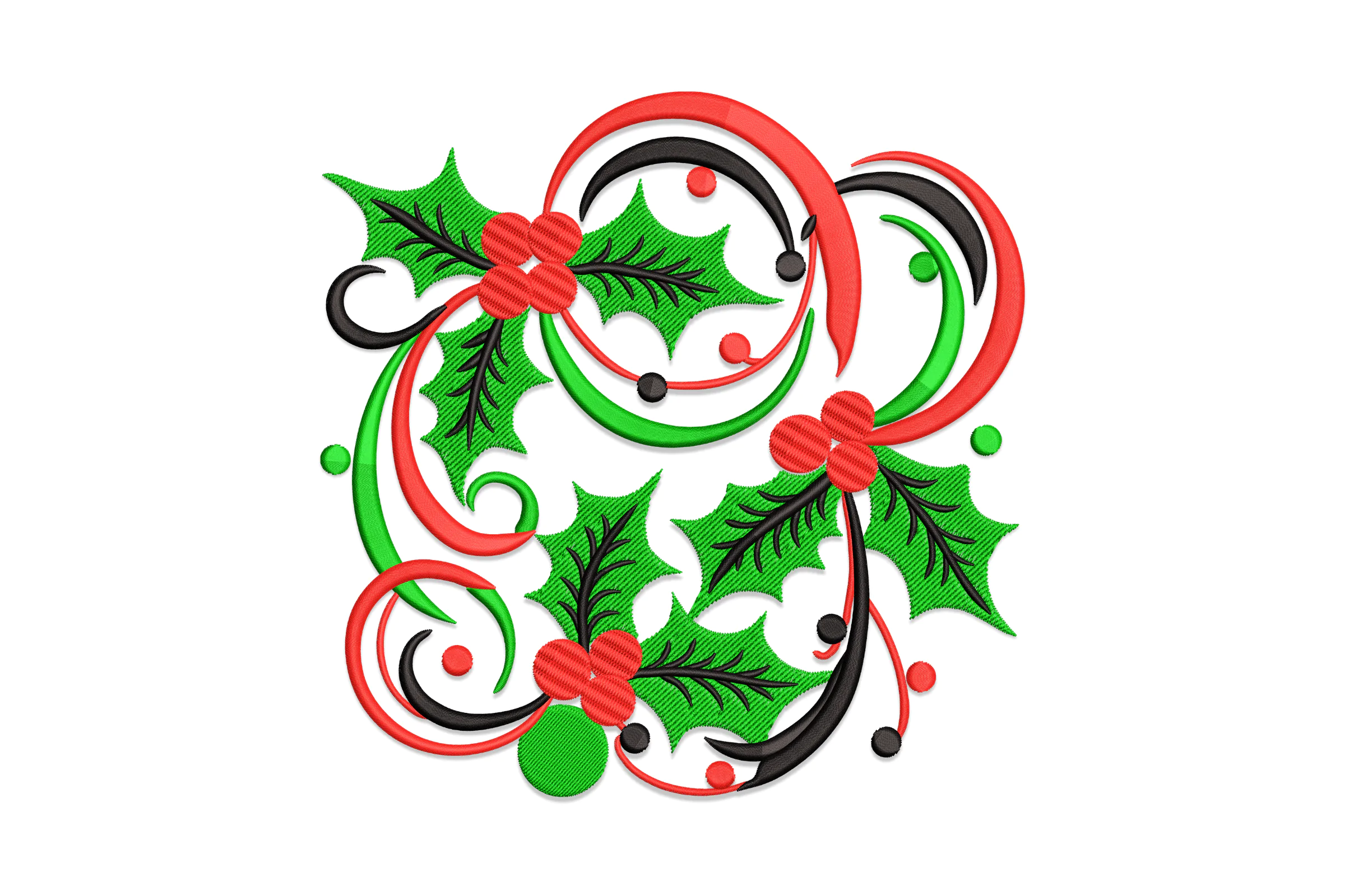 Christmas Holly Embroidery File