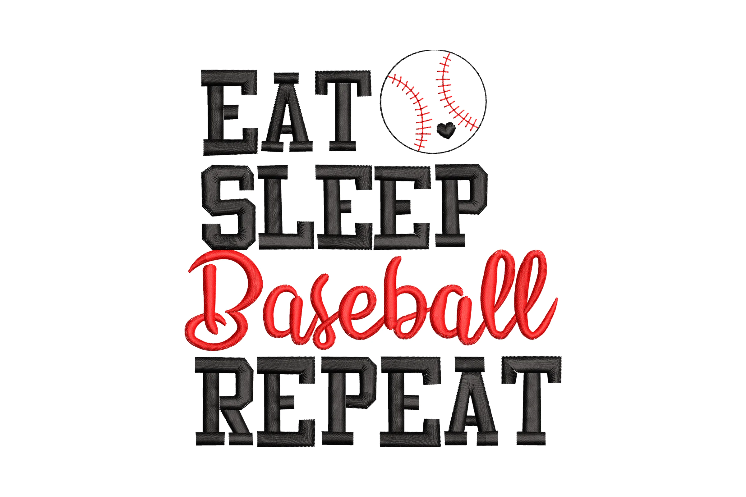 Eat Sleep Baseball Embroidery Design
