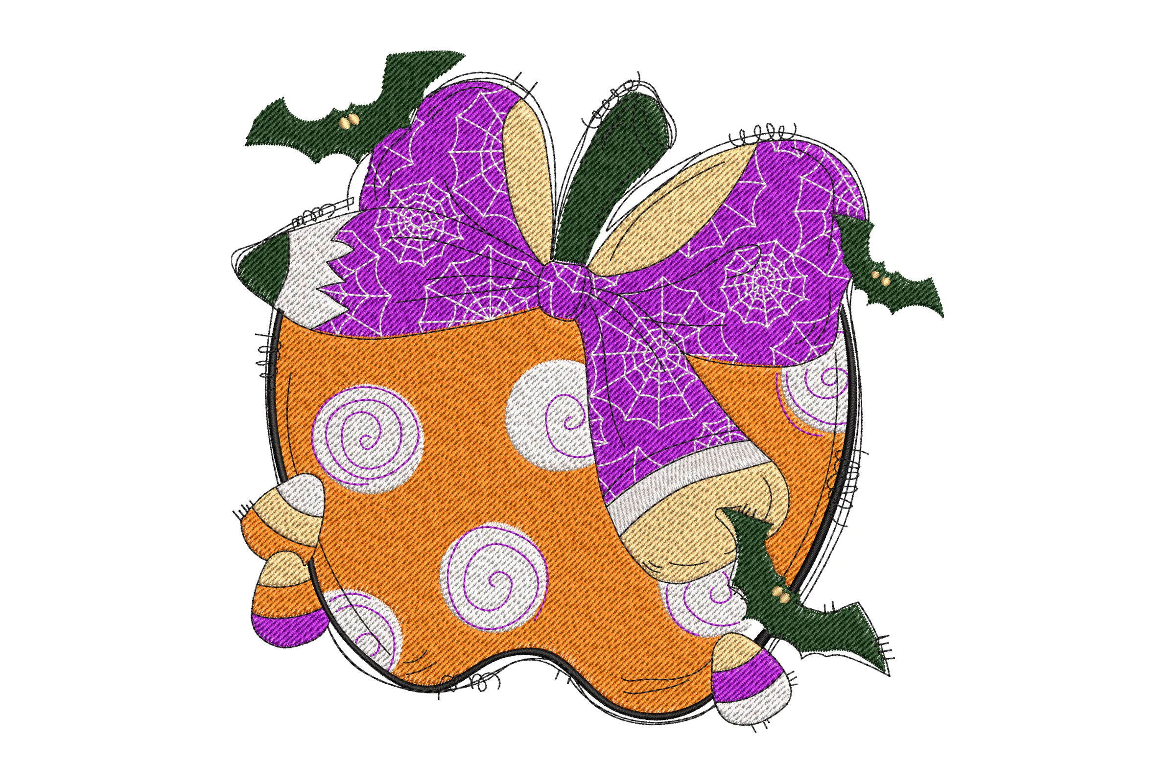 Apple Bow Embroidery Design