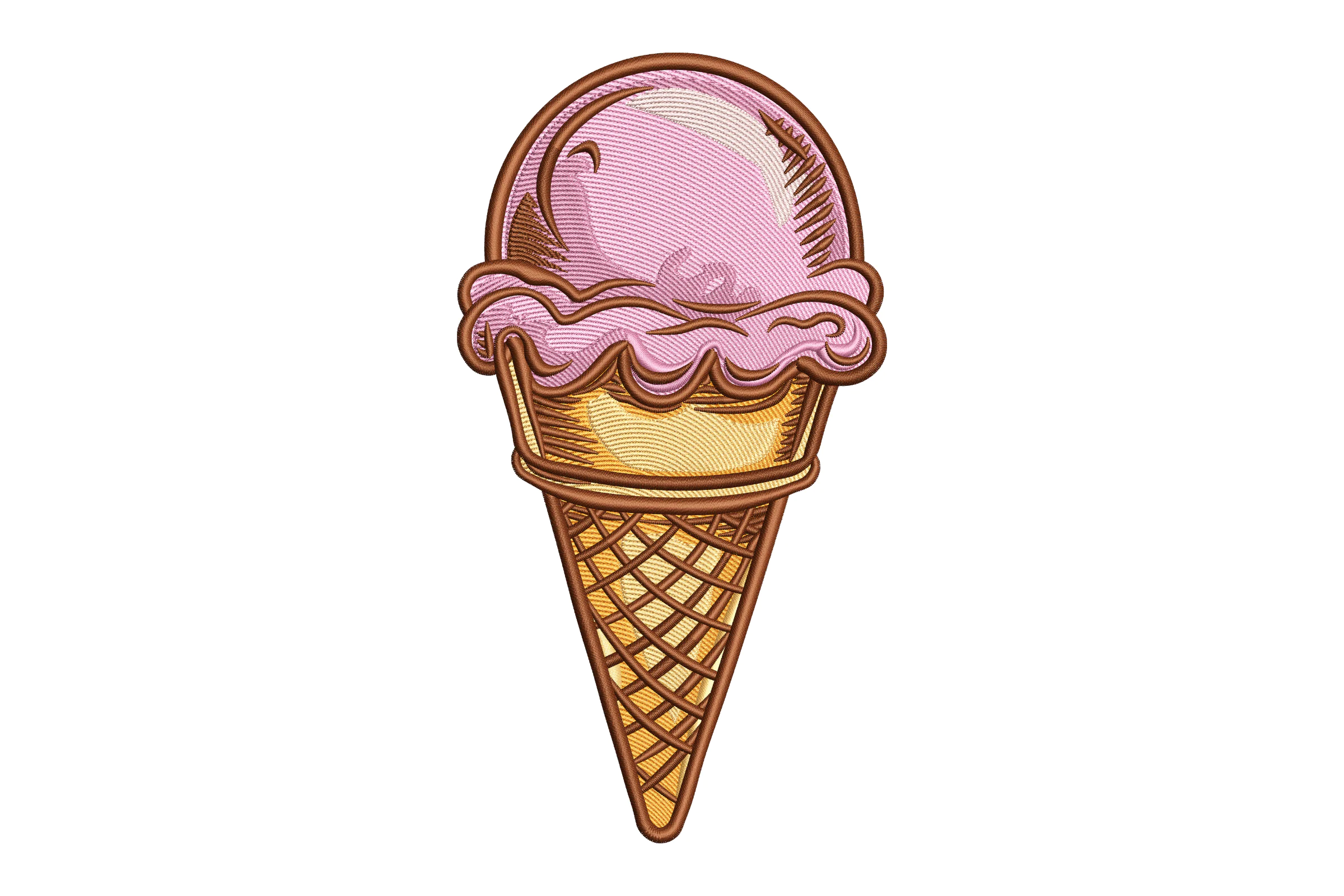 Ice Cream Cone Embroidery Design