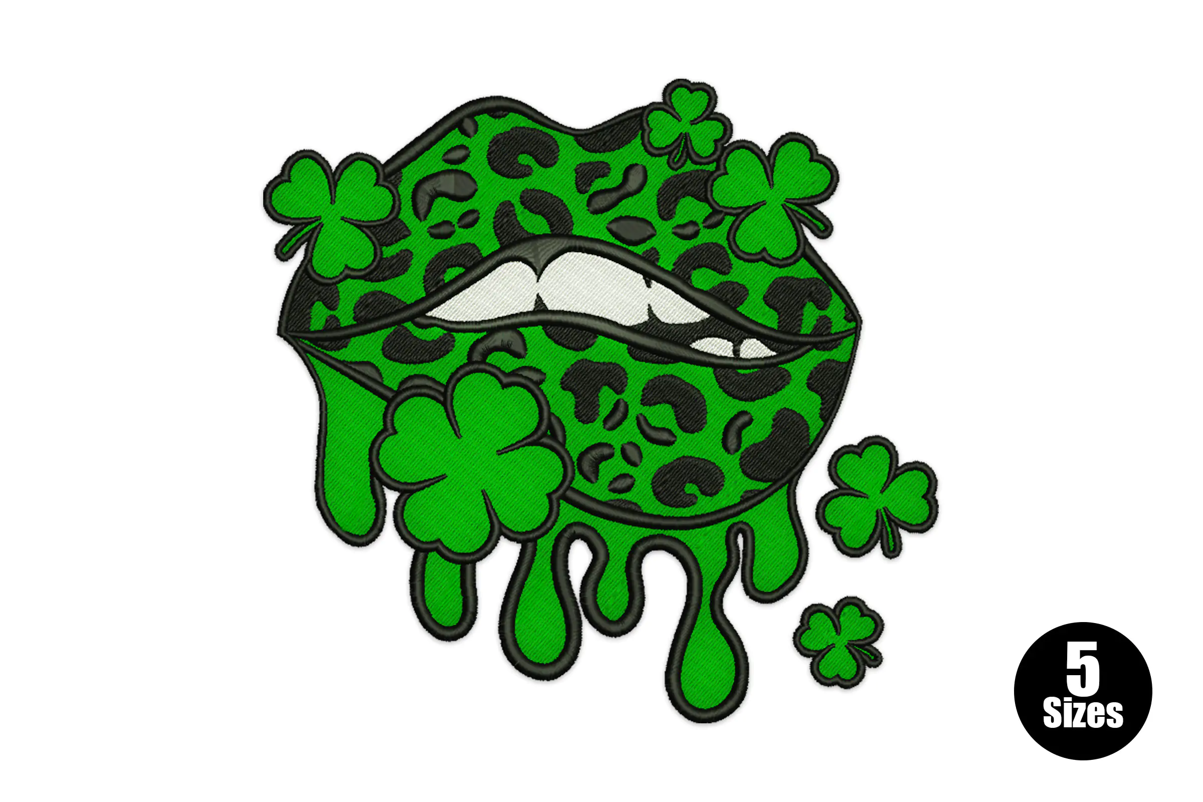 St. Patrick's Day Lips Embroidery Design