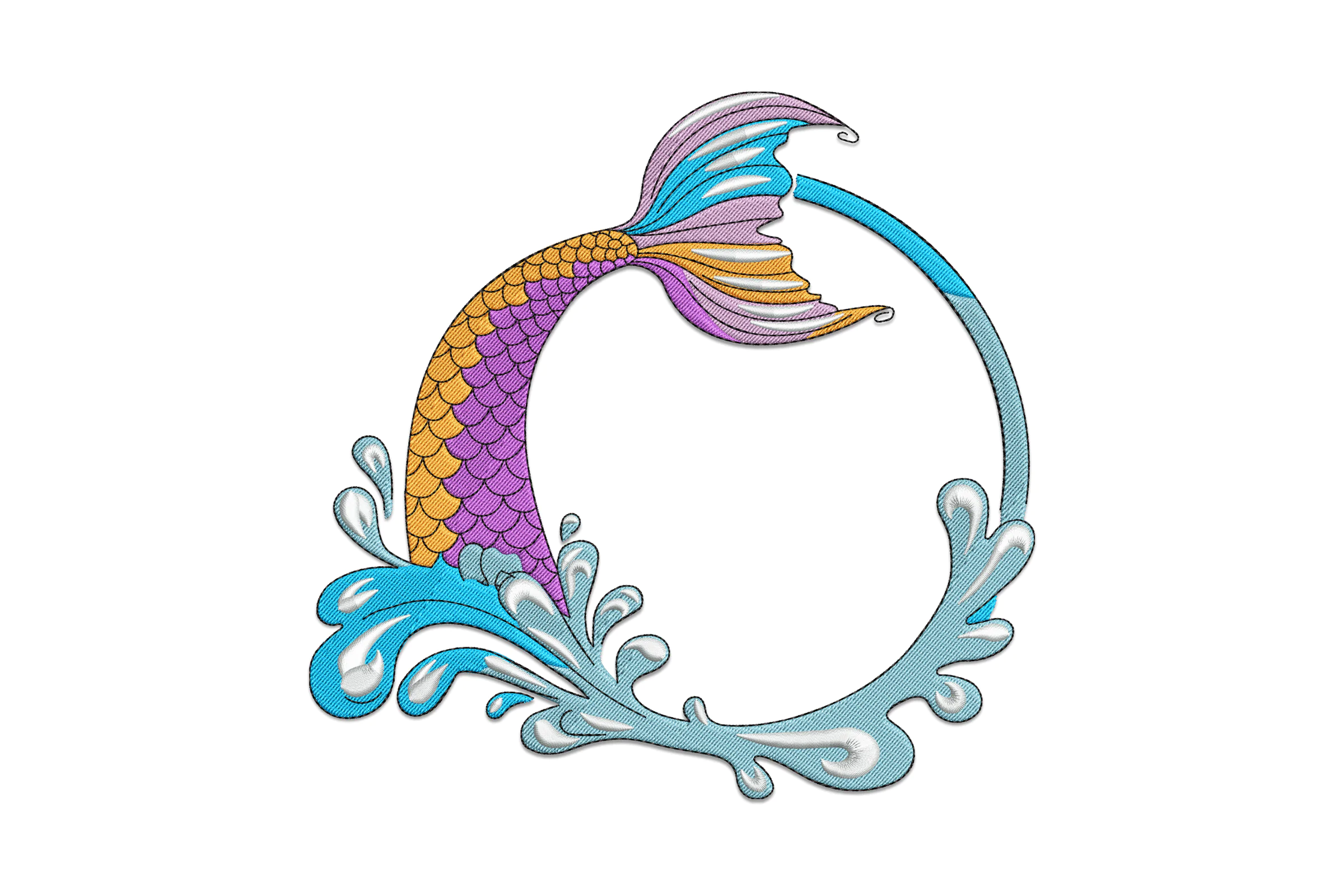 Mermaid Fish Embroidery Design