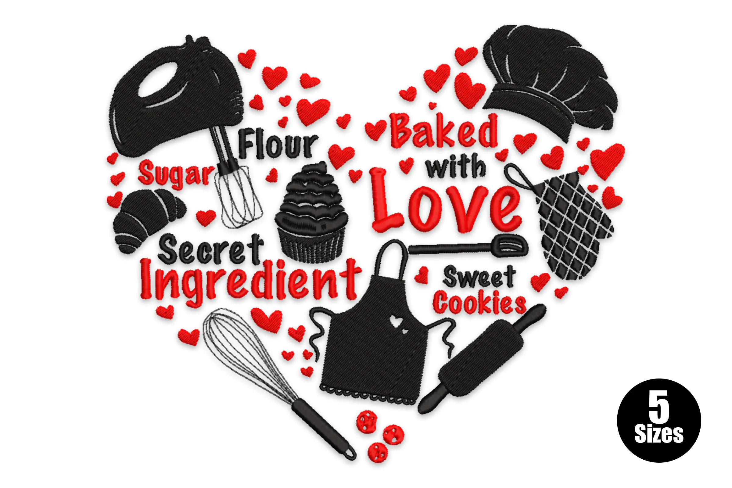 Kitchen Heart Embroidery Design