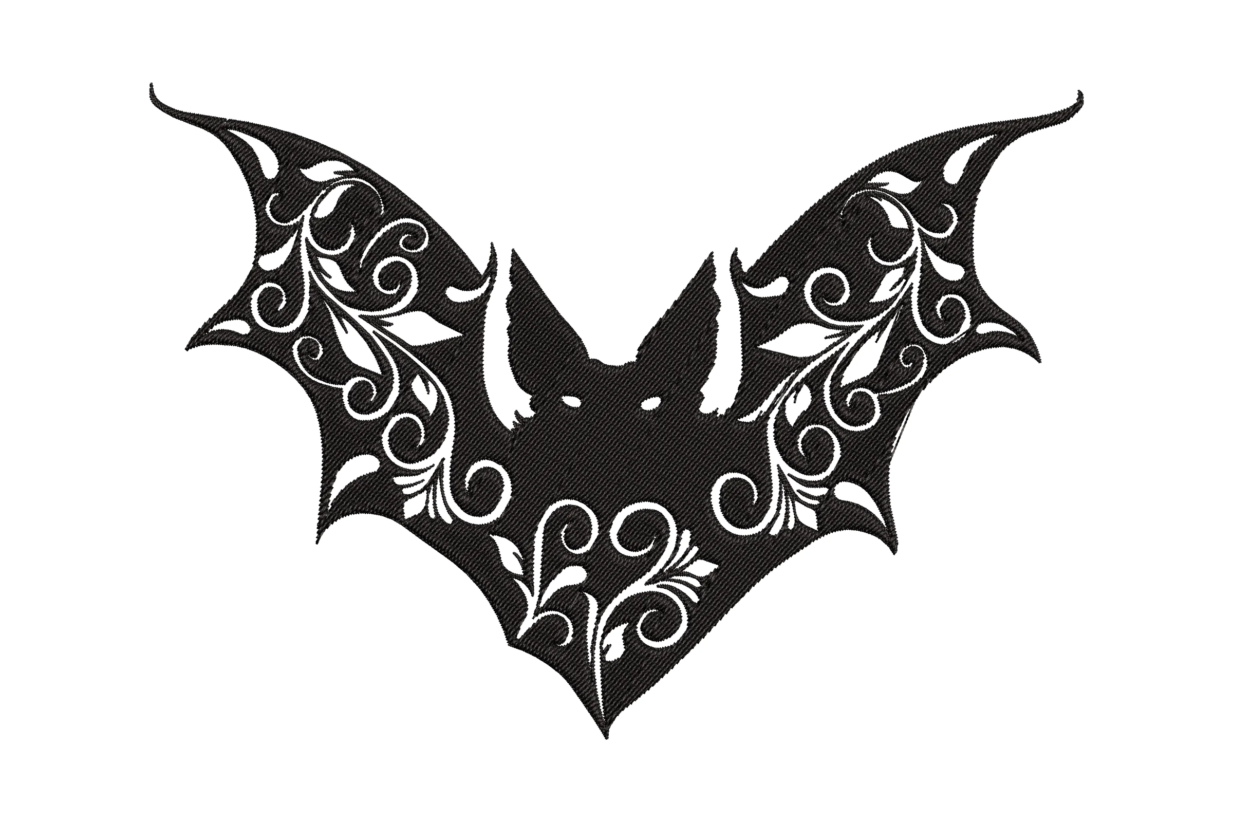 Floral Bat Patterns Embroidery Design