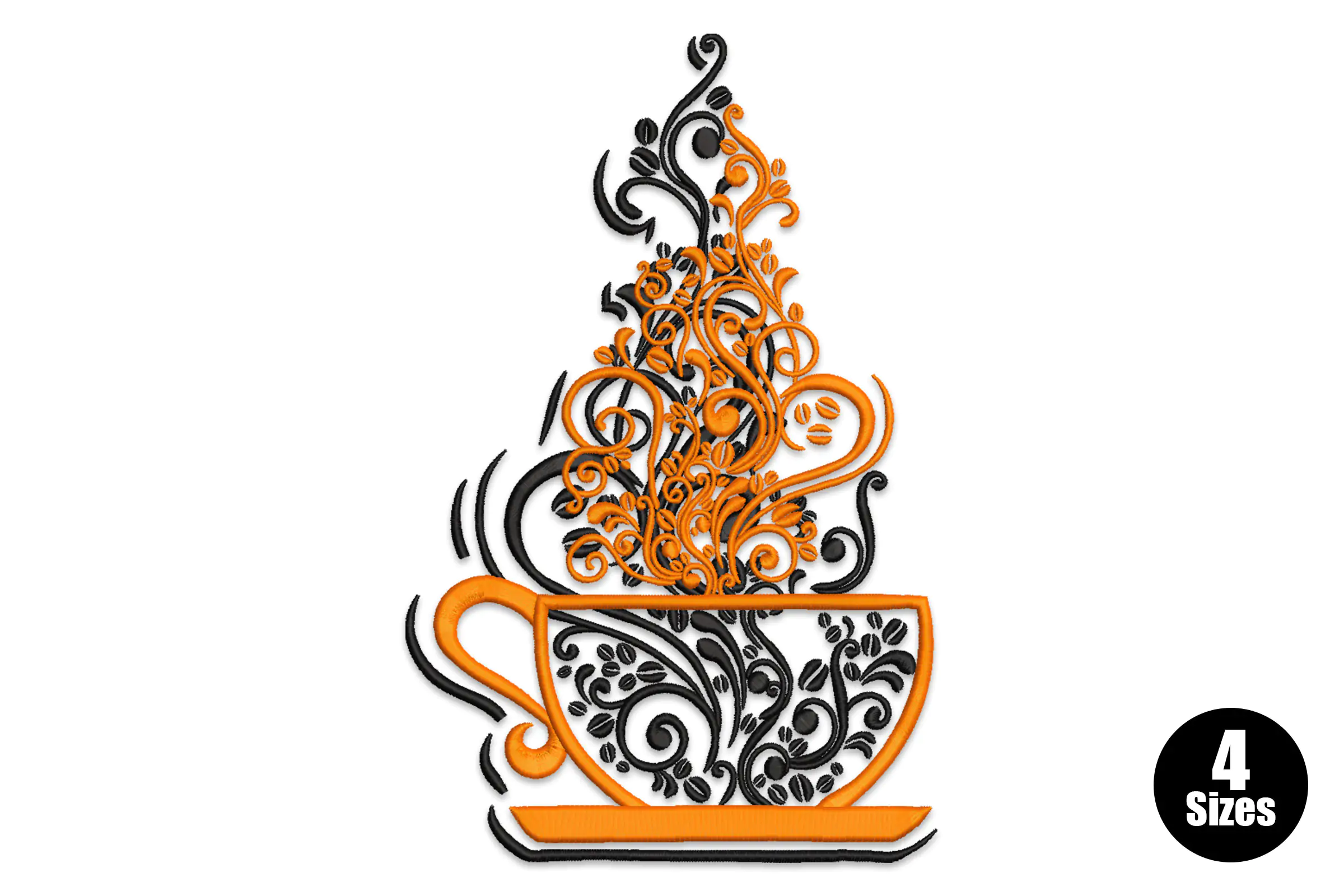 Coffee Cup Embroidery Design