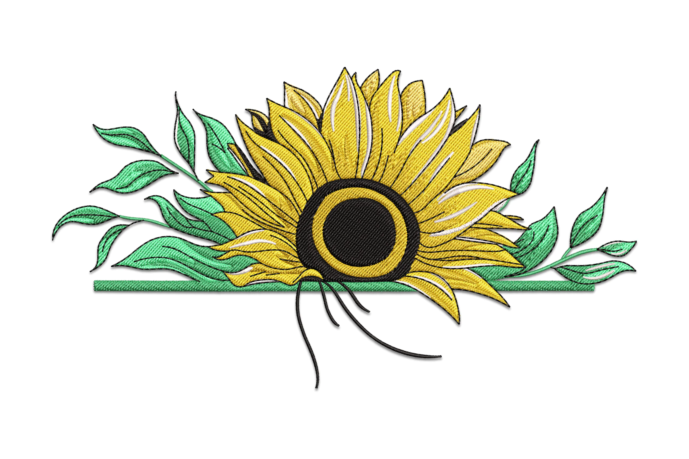 Single Sunflower Embroidery Design