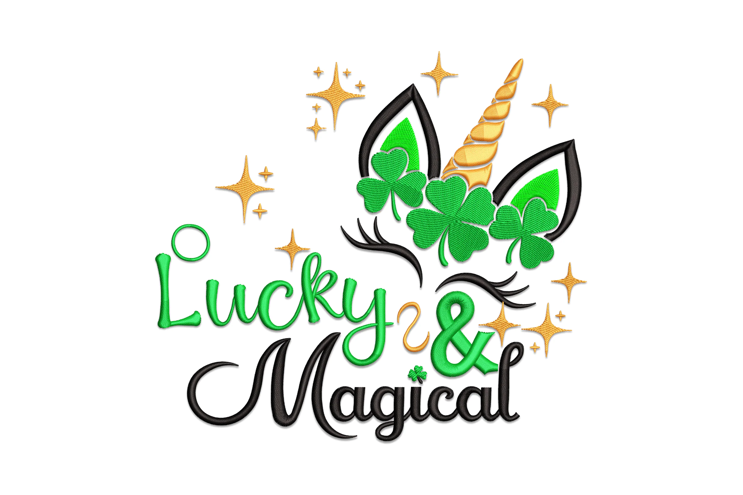 St Patrick's Day Unicorn Embroidery Design