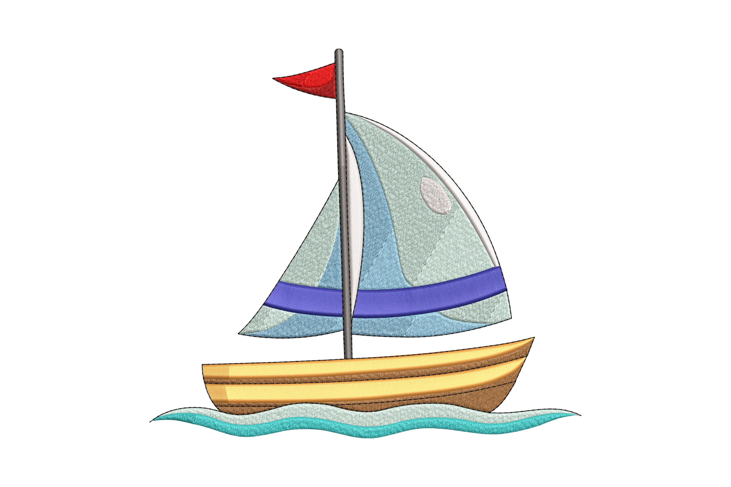 Sailboat Machine Embroidery Design