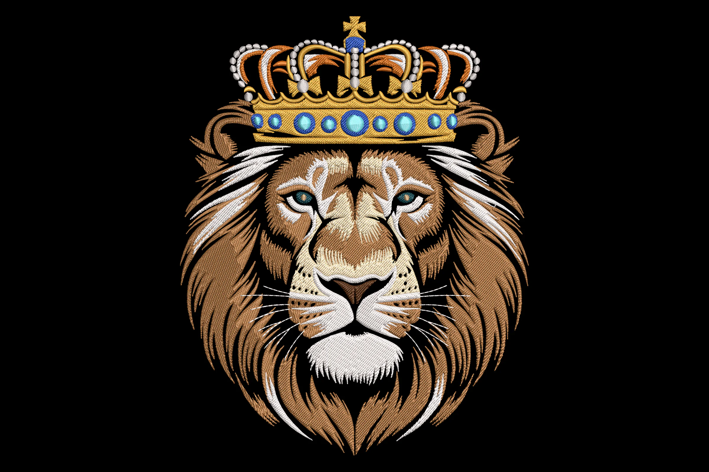 Majestic King Lion Embroidery Design