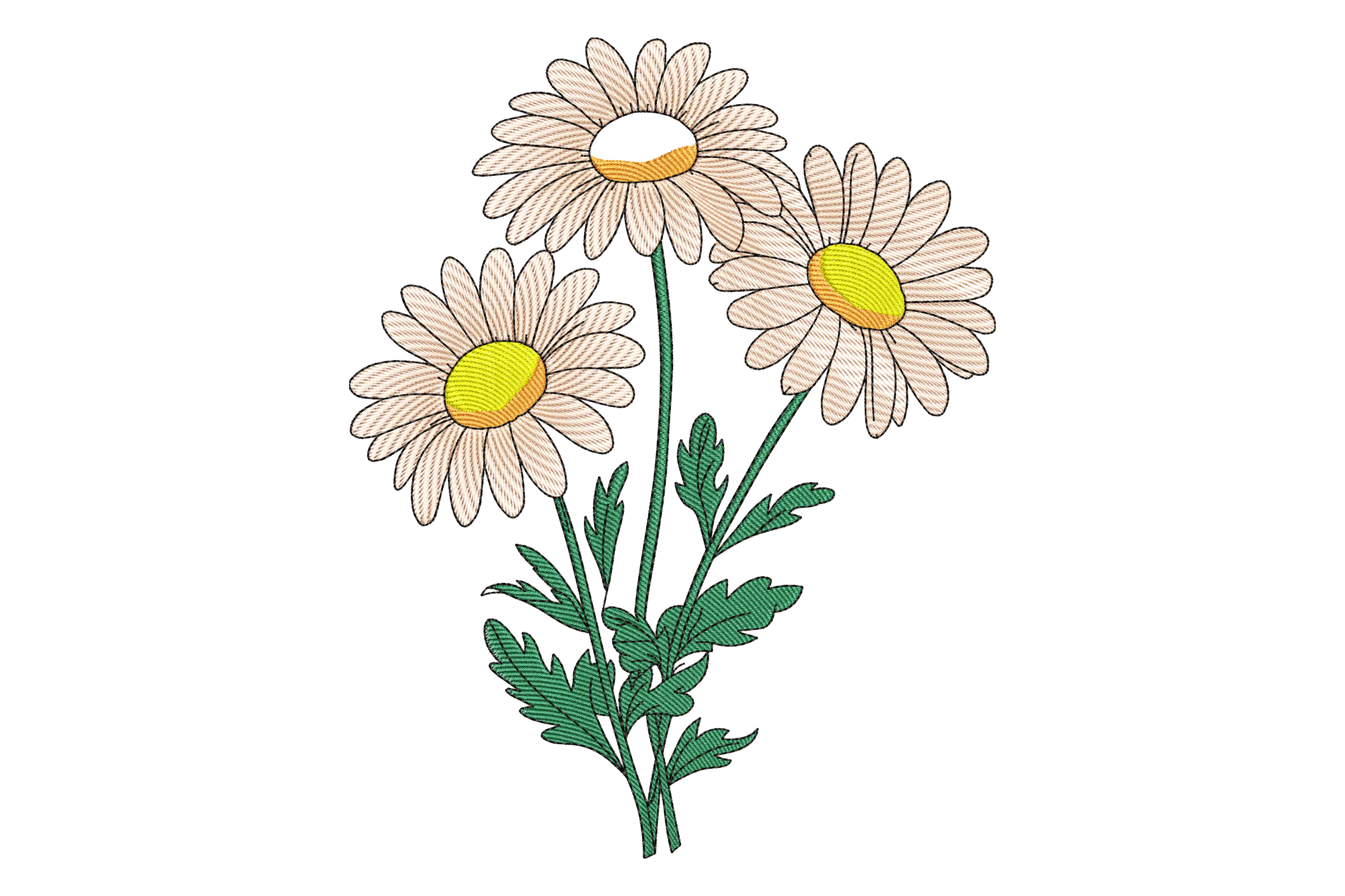 Daisy Bouquet Embroidery Design