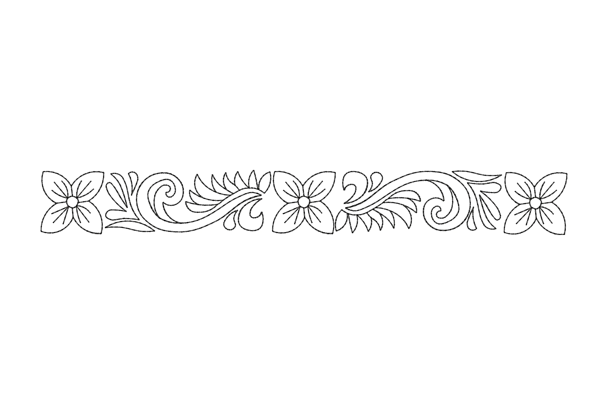 Simple Floral Border Machine Embroidery Designs