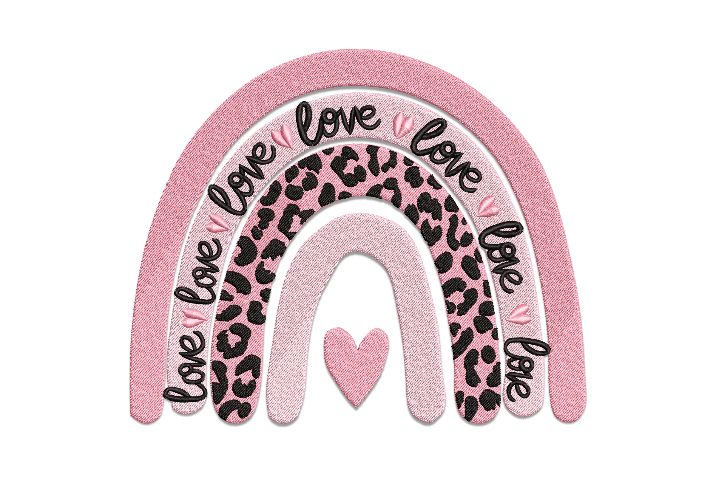 Valentine's Day Sketch Rainbow Embroidery Design