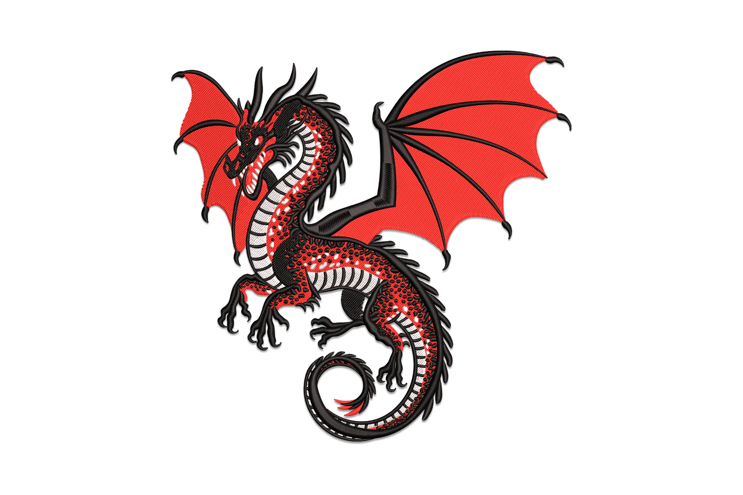 Red Dragon Embroidery Design