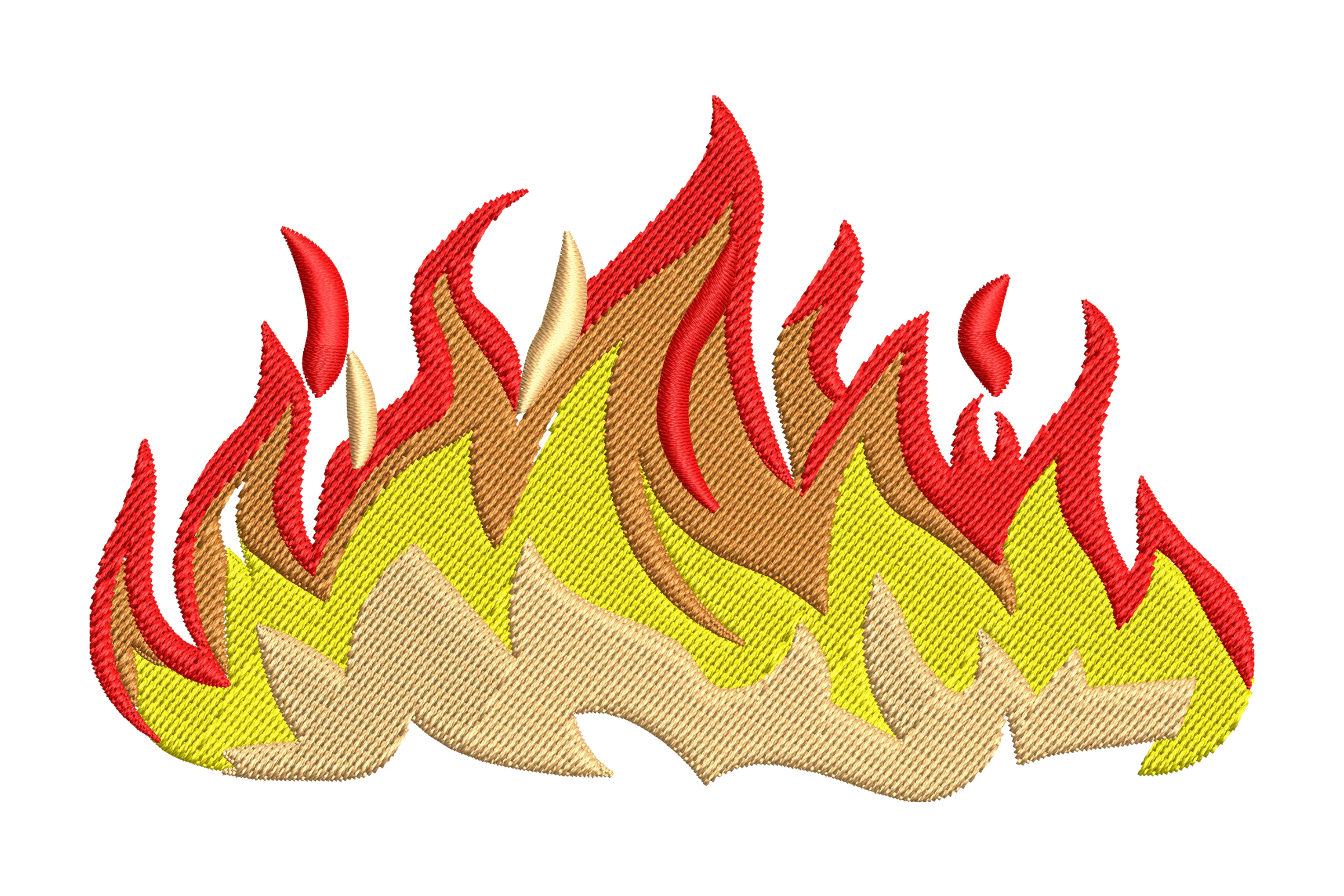 Fire Flames Embroidery Design Pattern