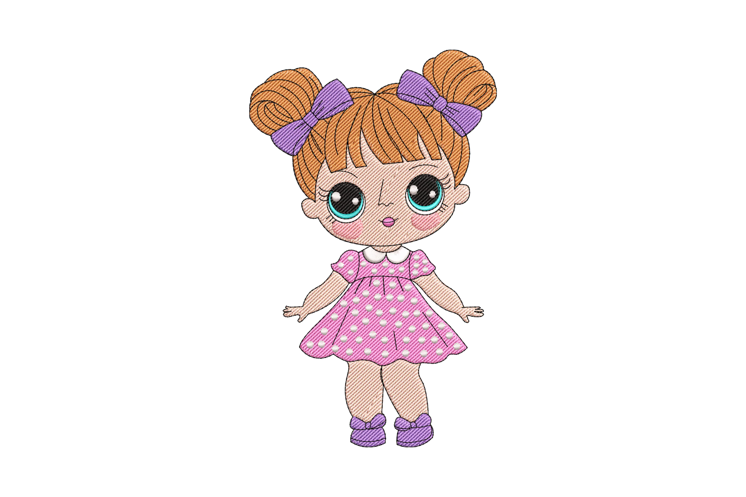 Cute Girl Machine Embroidery Design