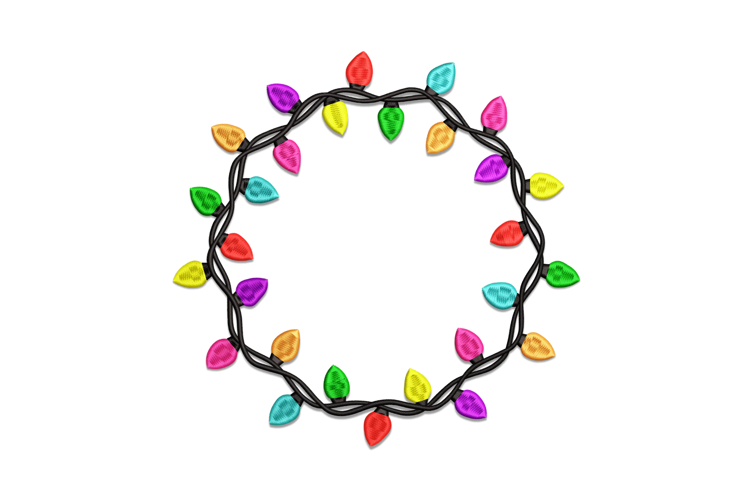 Christmas String Lights - Machine Embroidery Design