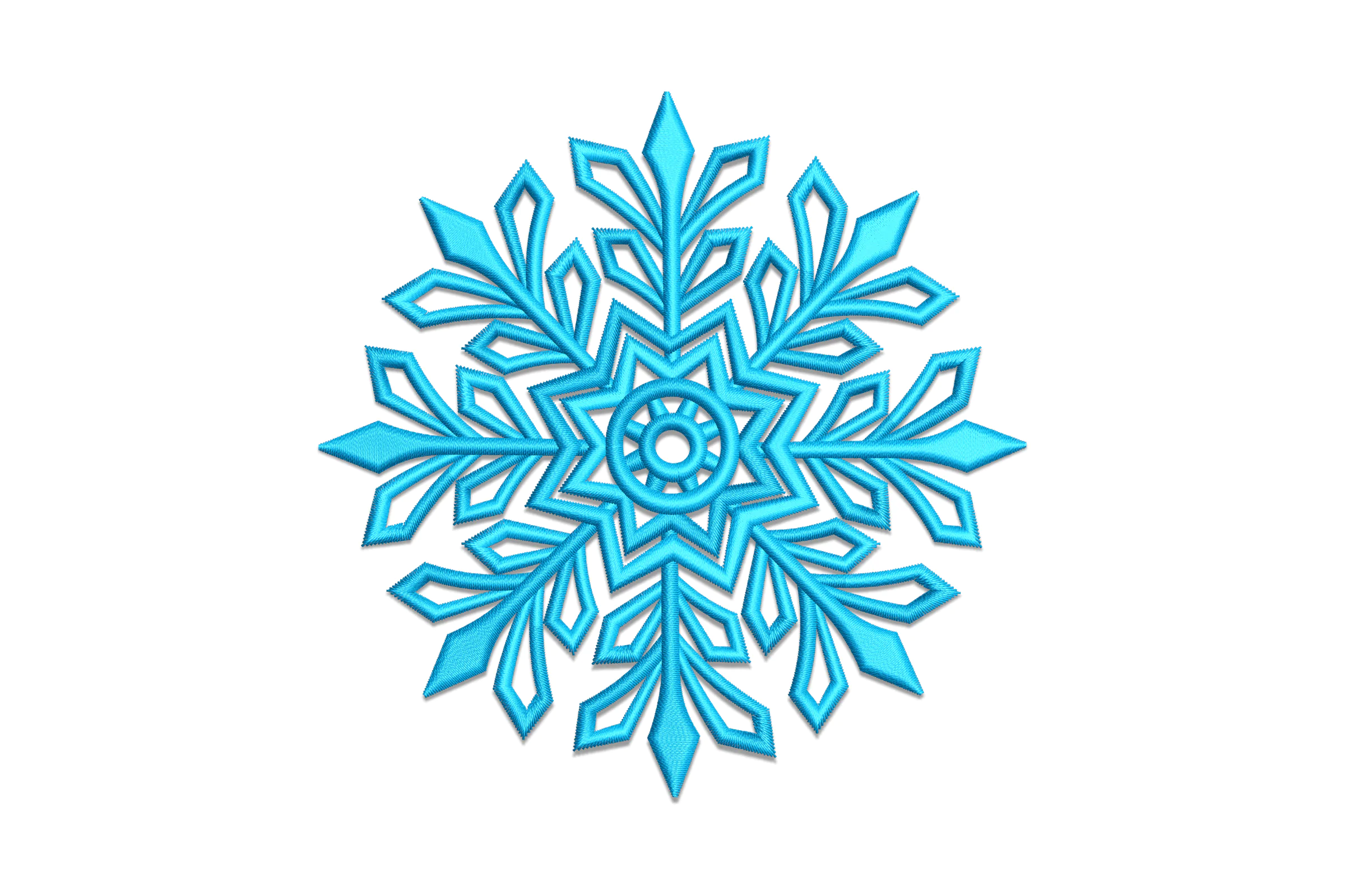 Blue Snowflake Embroidery Design
