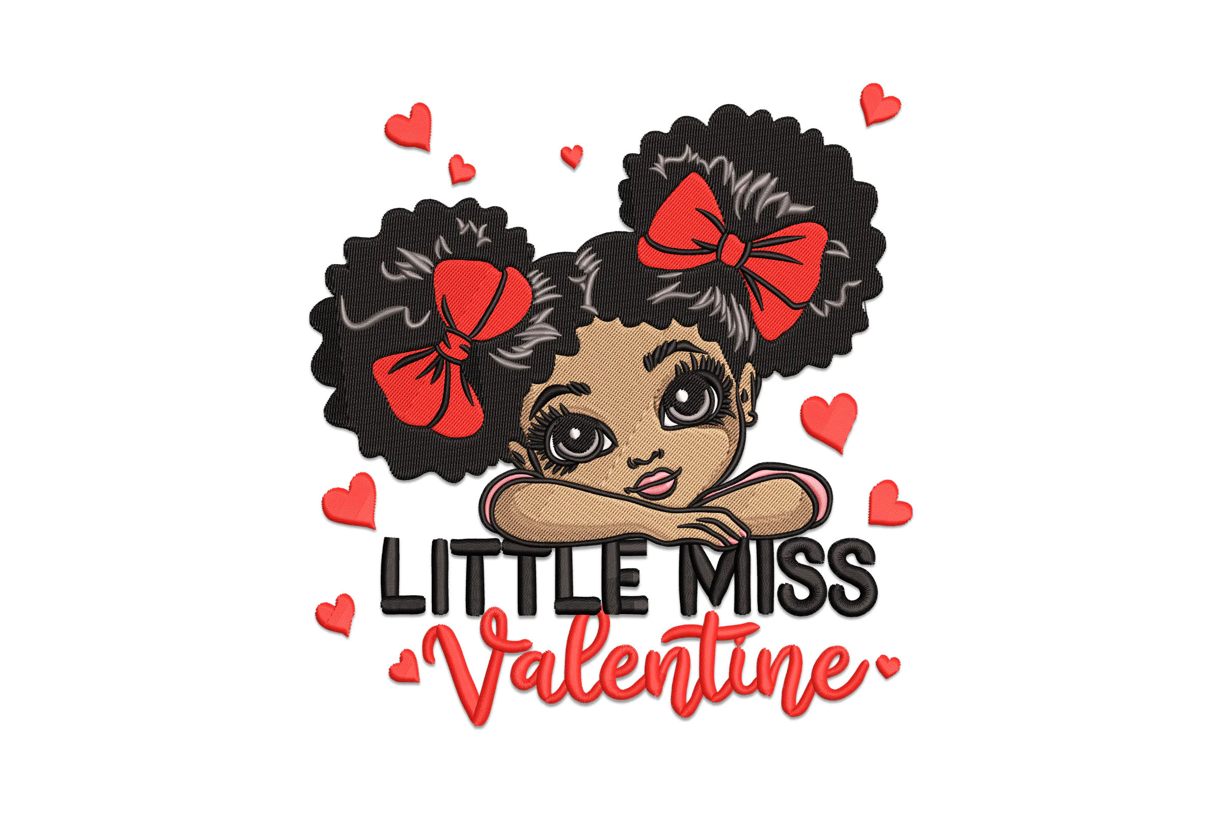 Little Miss Valentine Embroidery Design Pattern