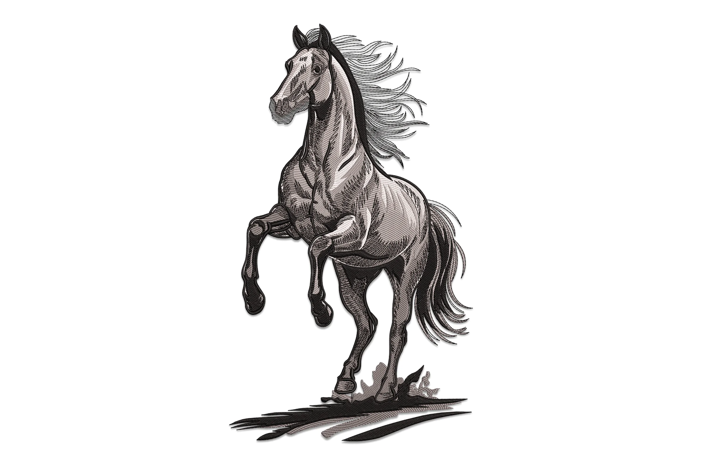 Rearing Horse Embroidery Design