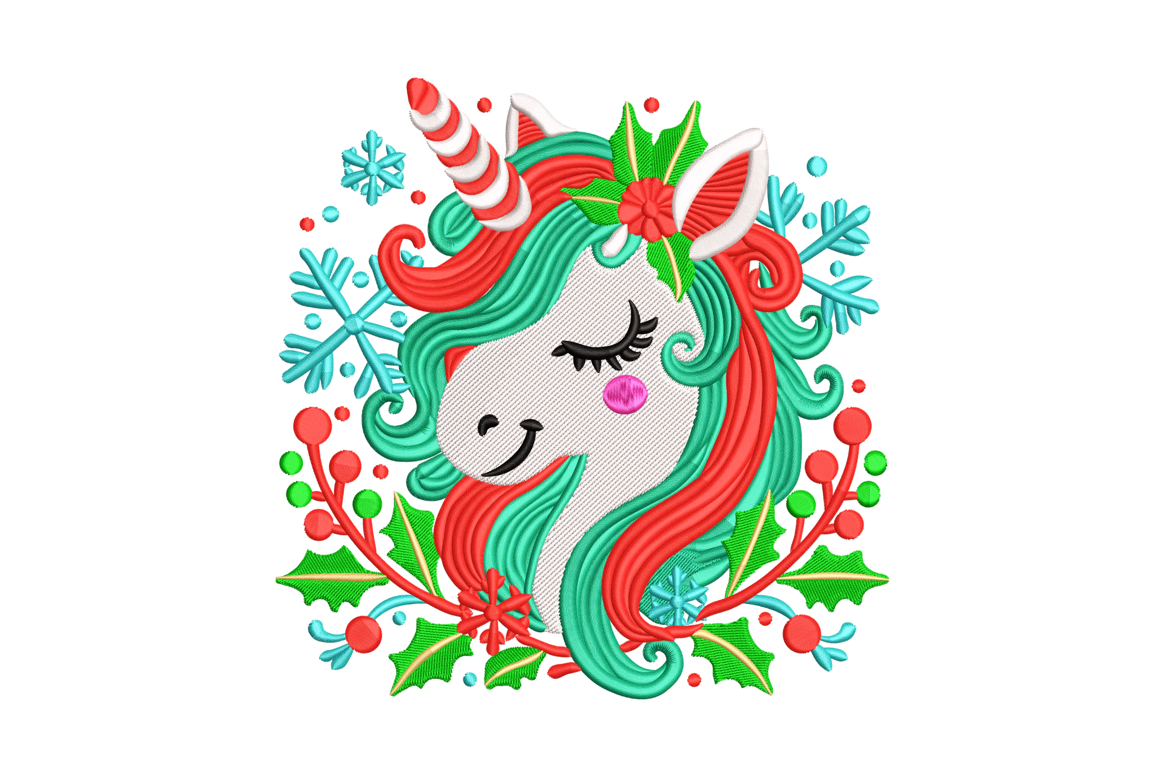 Christmas Unicorn Embroidery Design File