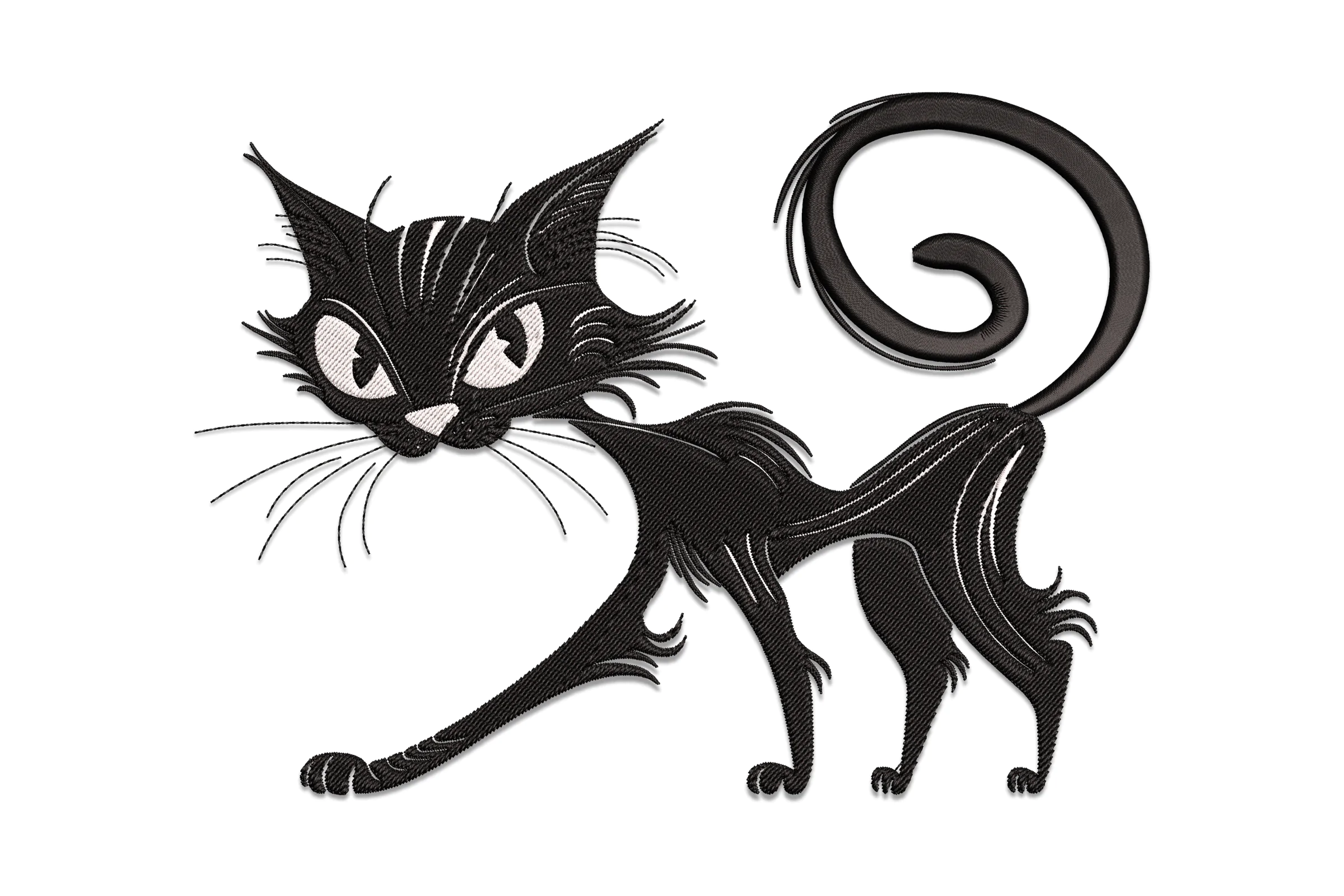 Black Cat Machine Embroidery Design Pattern