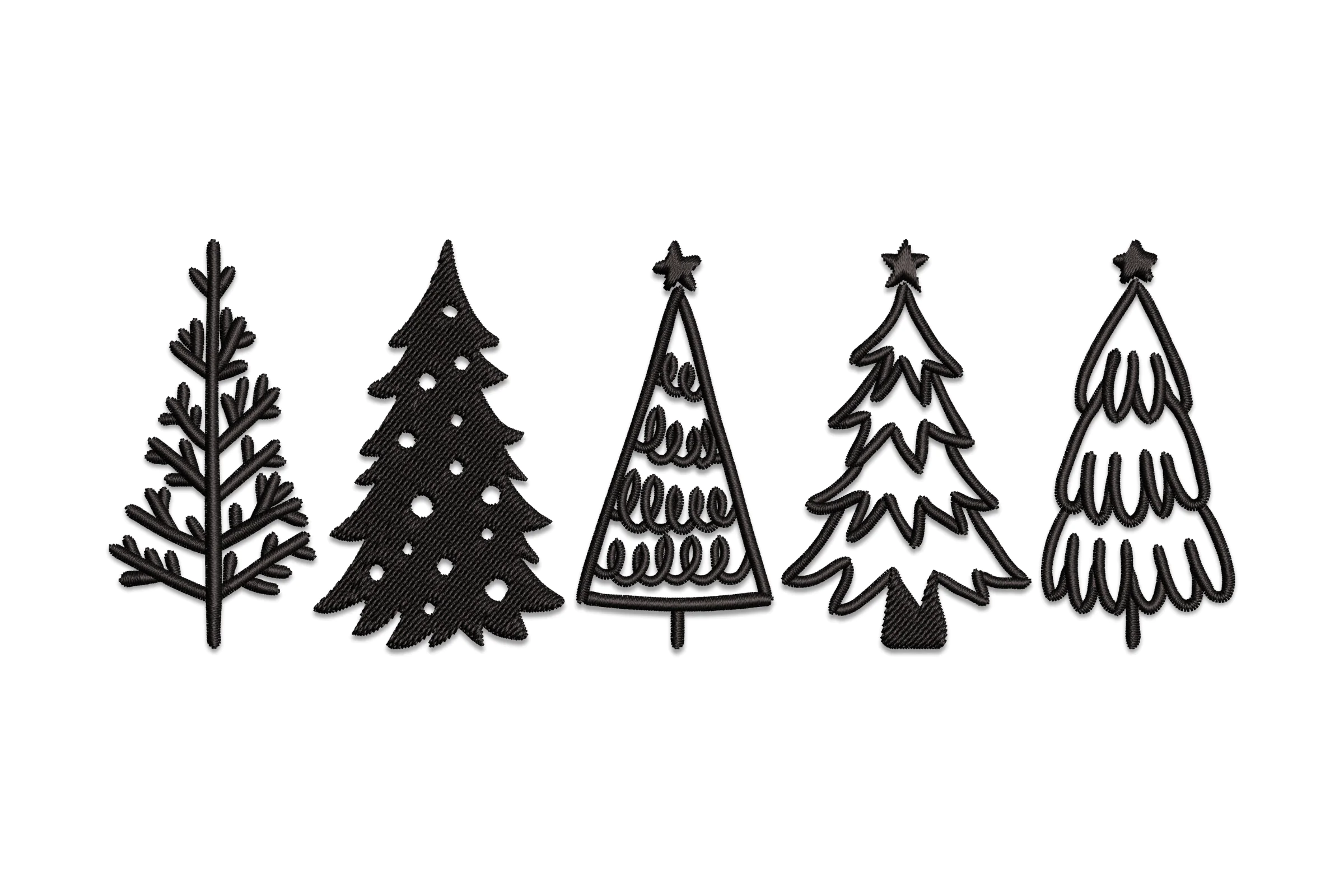 Christmas Trees Machine Applique Embroidery Design