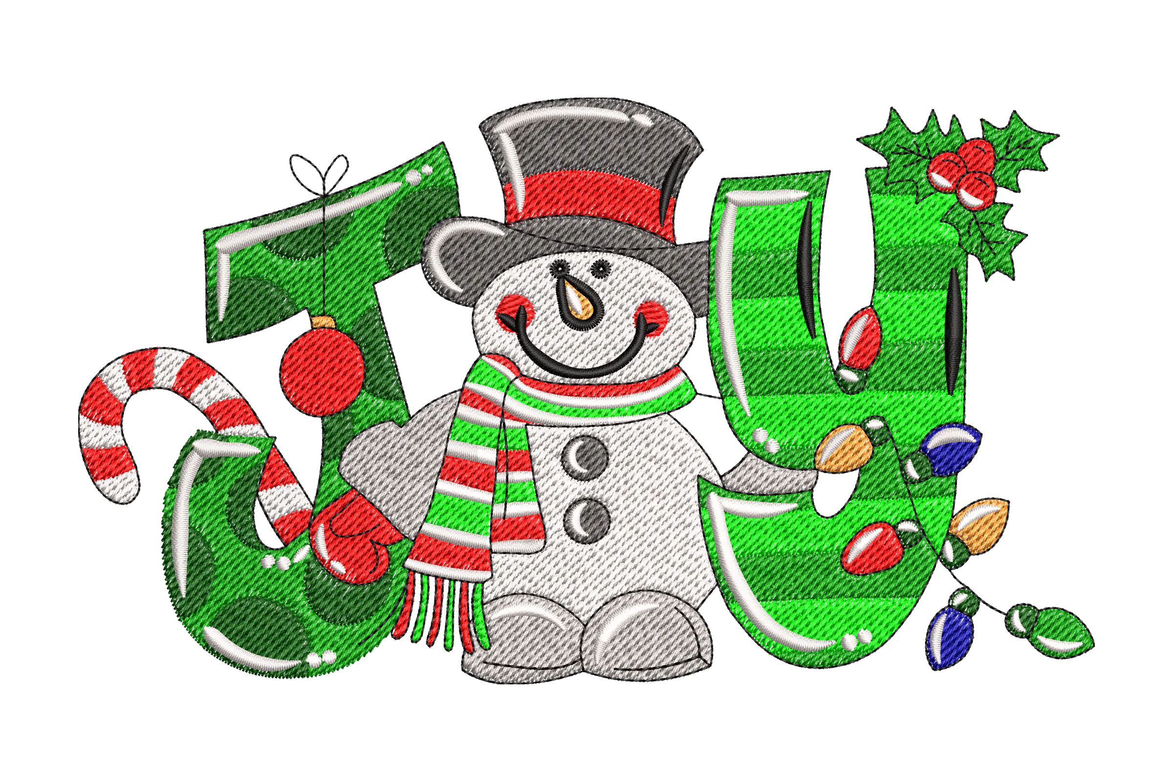 Christmas Snowman, Joy Embroidery Embroidery Design