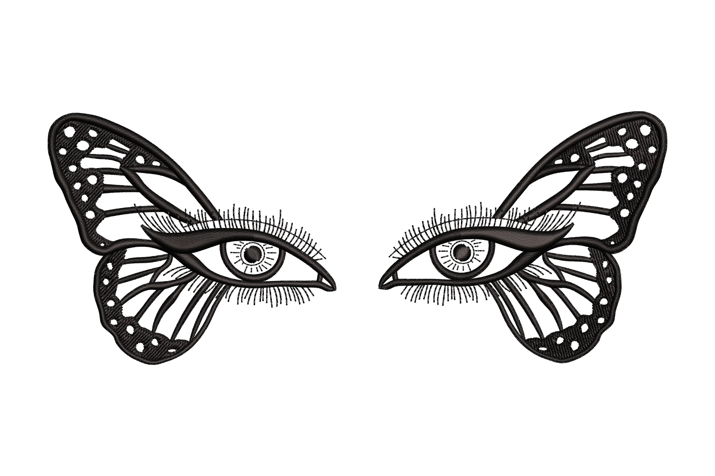 Butterfly Eyes Embroidery Design