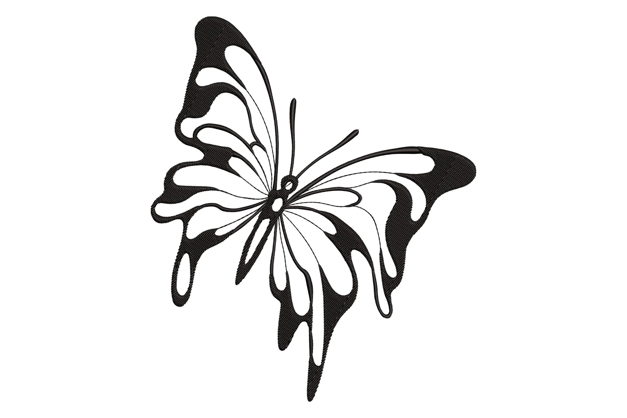 One Line Butterfly Embroidery Design