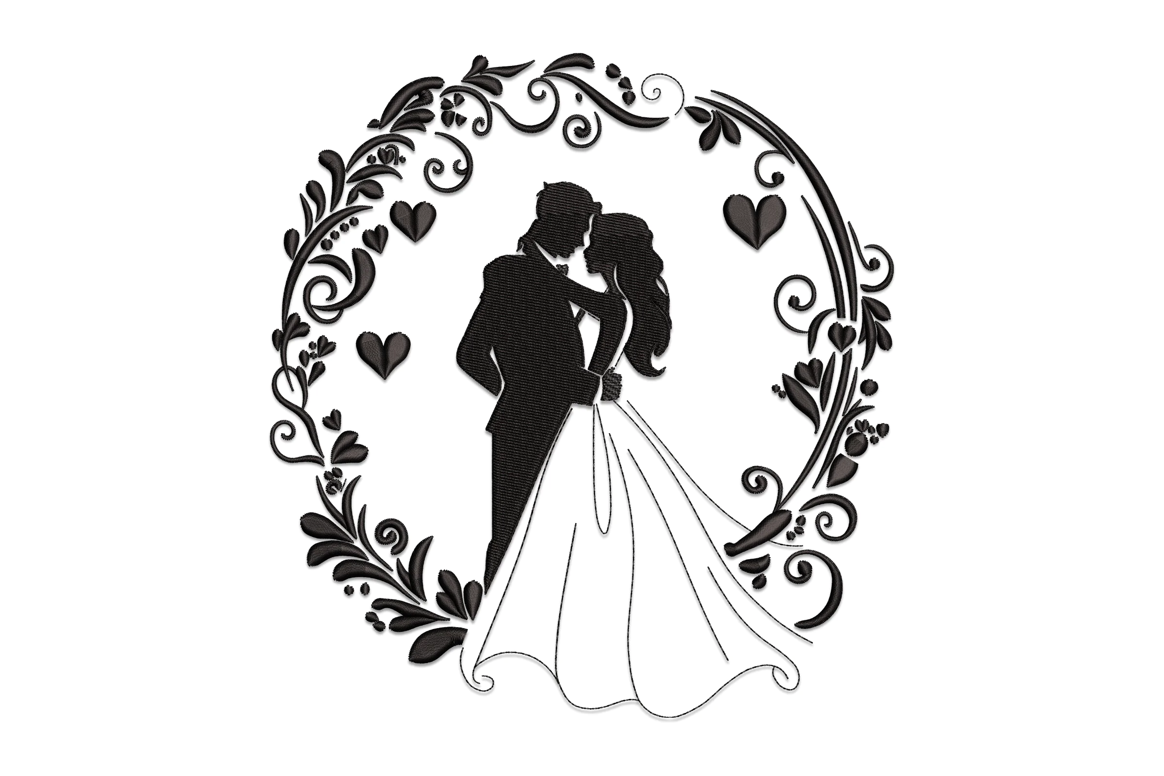 Wedding Couple Embroidery Design