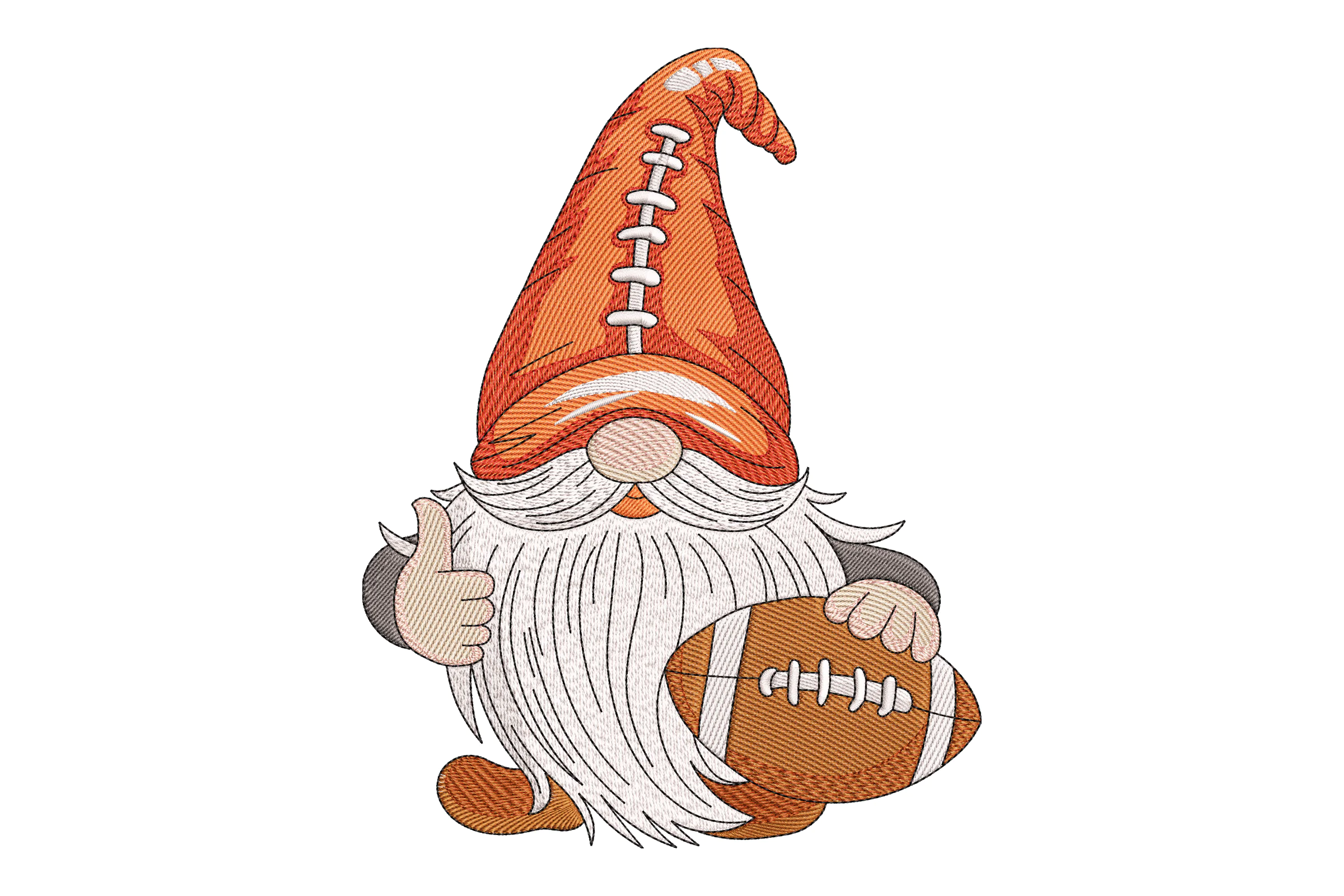 Gnome American Football Embroidery Design