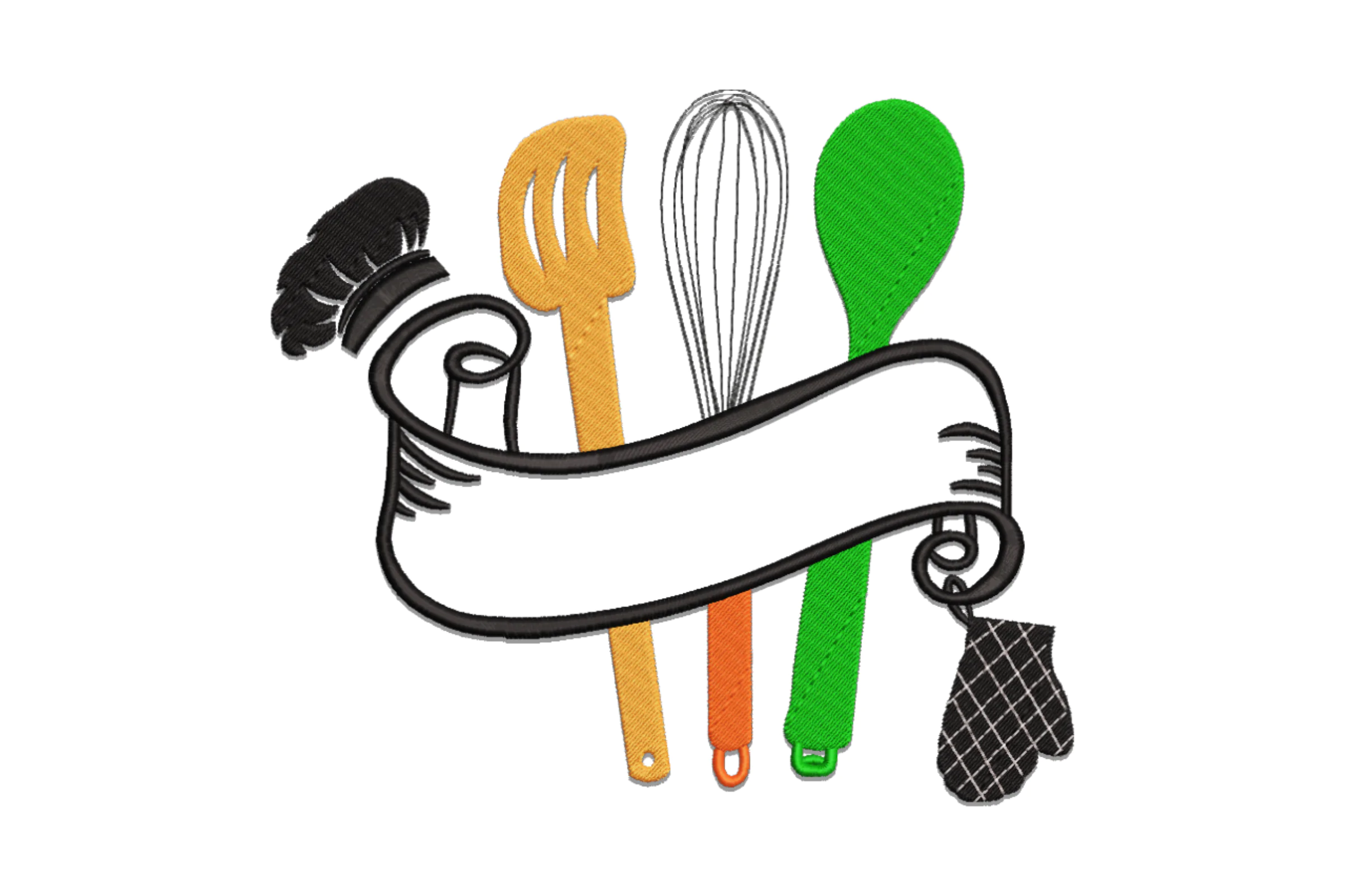 Kitchen Utensils Banner Embroidery Design