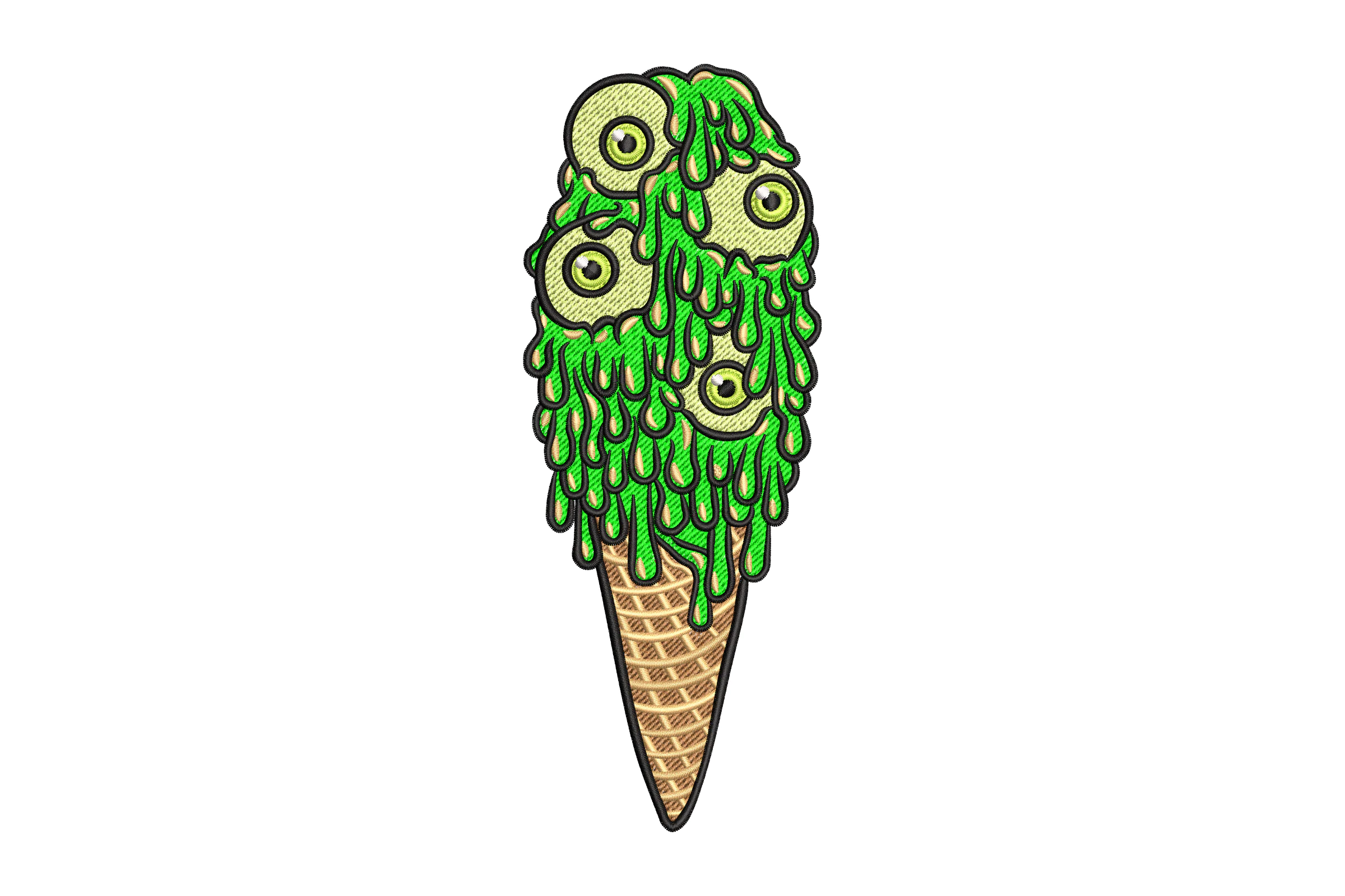 Monster Eye Ice Cream Embroidery Design