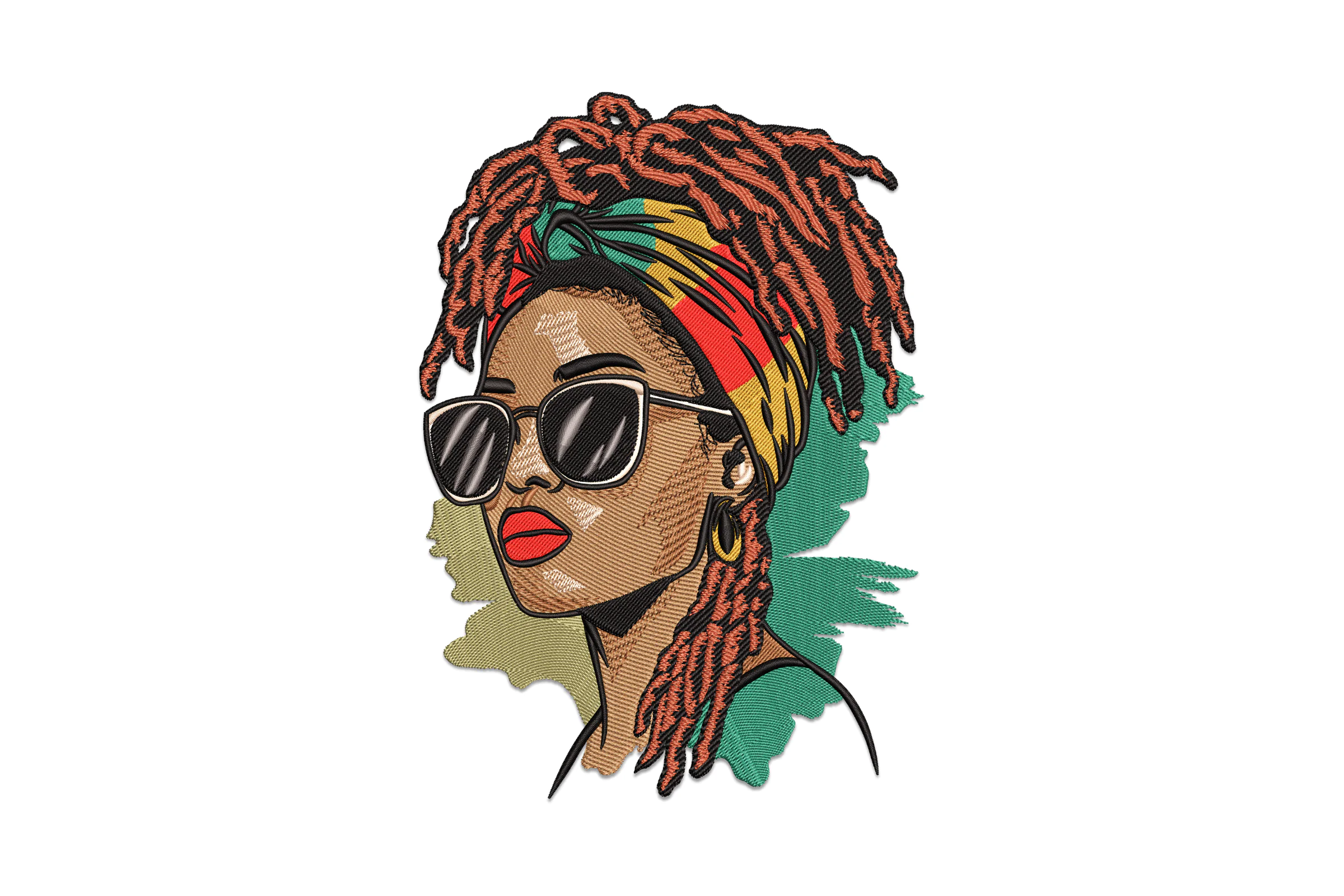 Afro Woman Digital Embroidery
