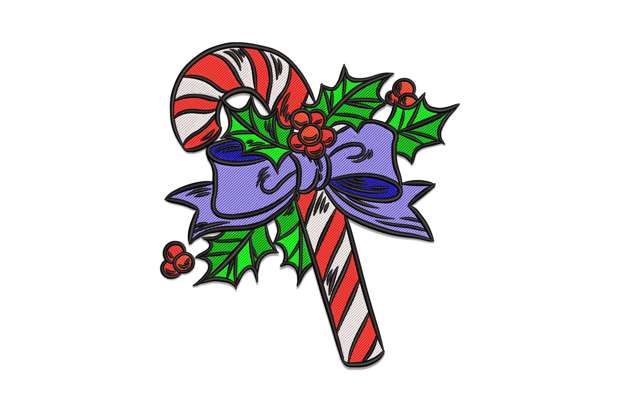 Christmas Candy Cane Embroidery Design File