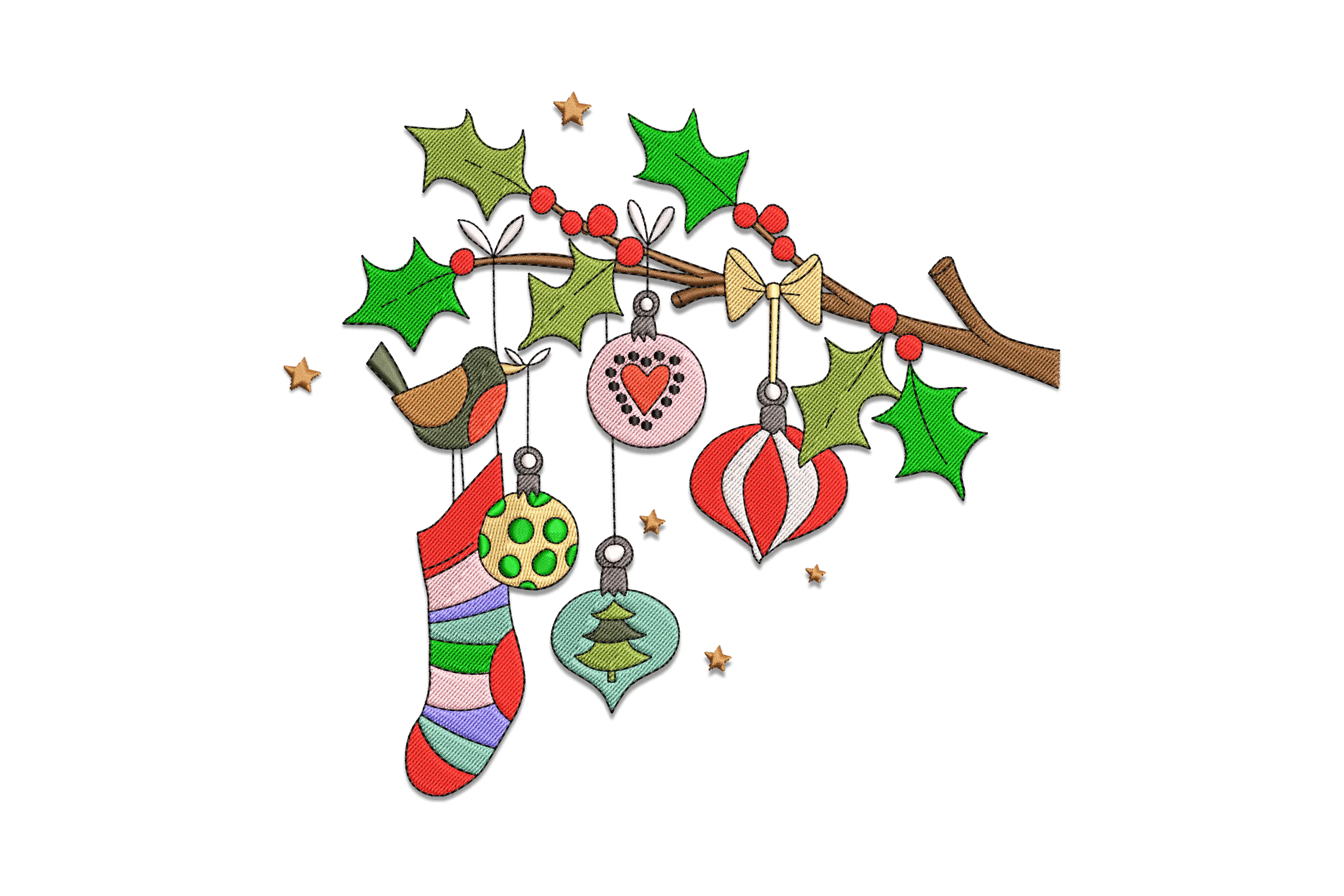 Christmas Ornaments Embroidery Designs Pattern