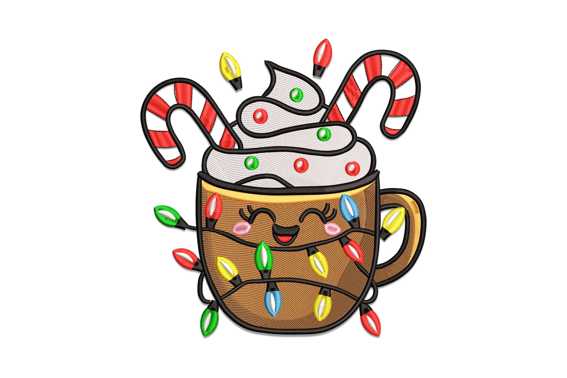 Christmas Coffee Machine Embroidery Design