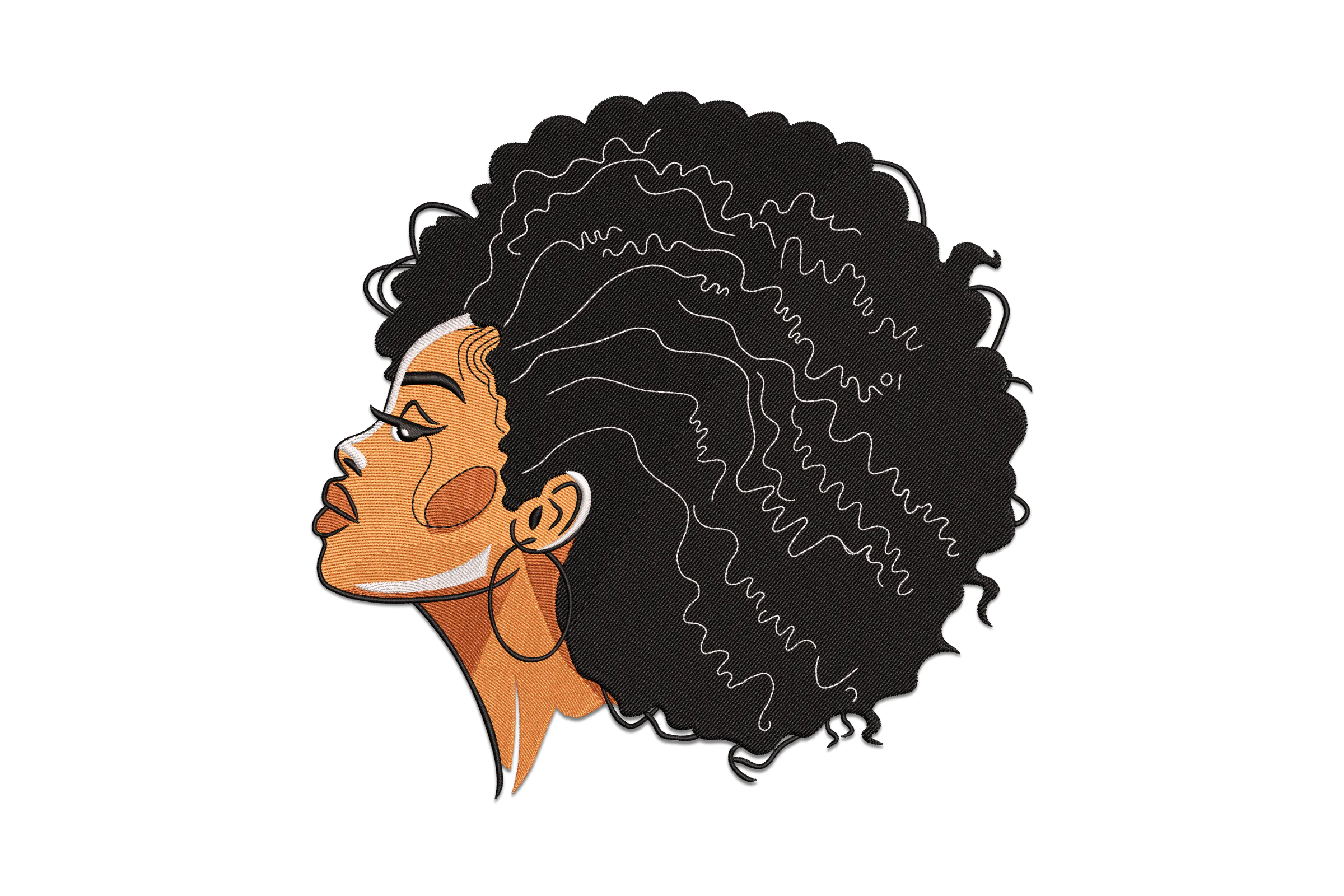Afro American Girl Embroidery Design