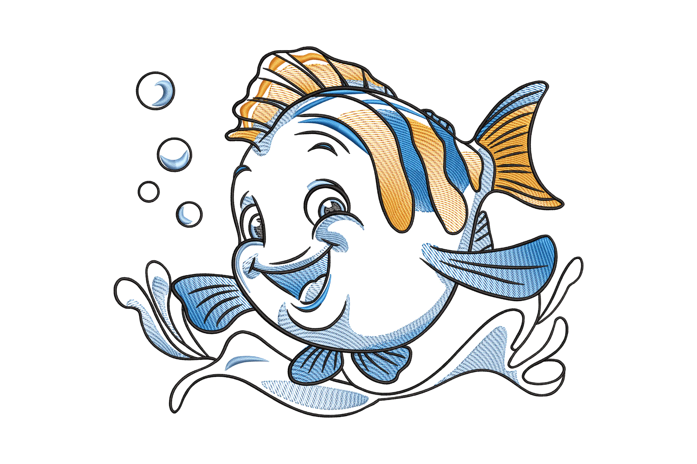 Sirenita Flounder Machine Embroidery Design